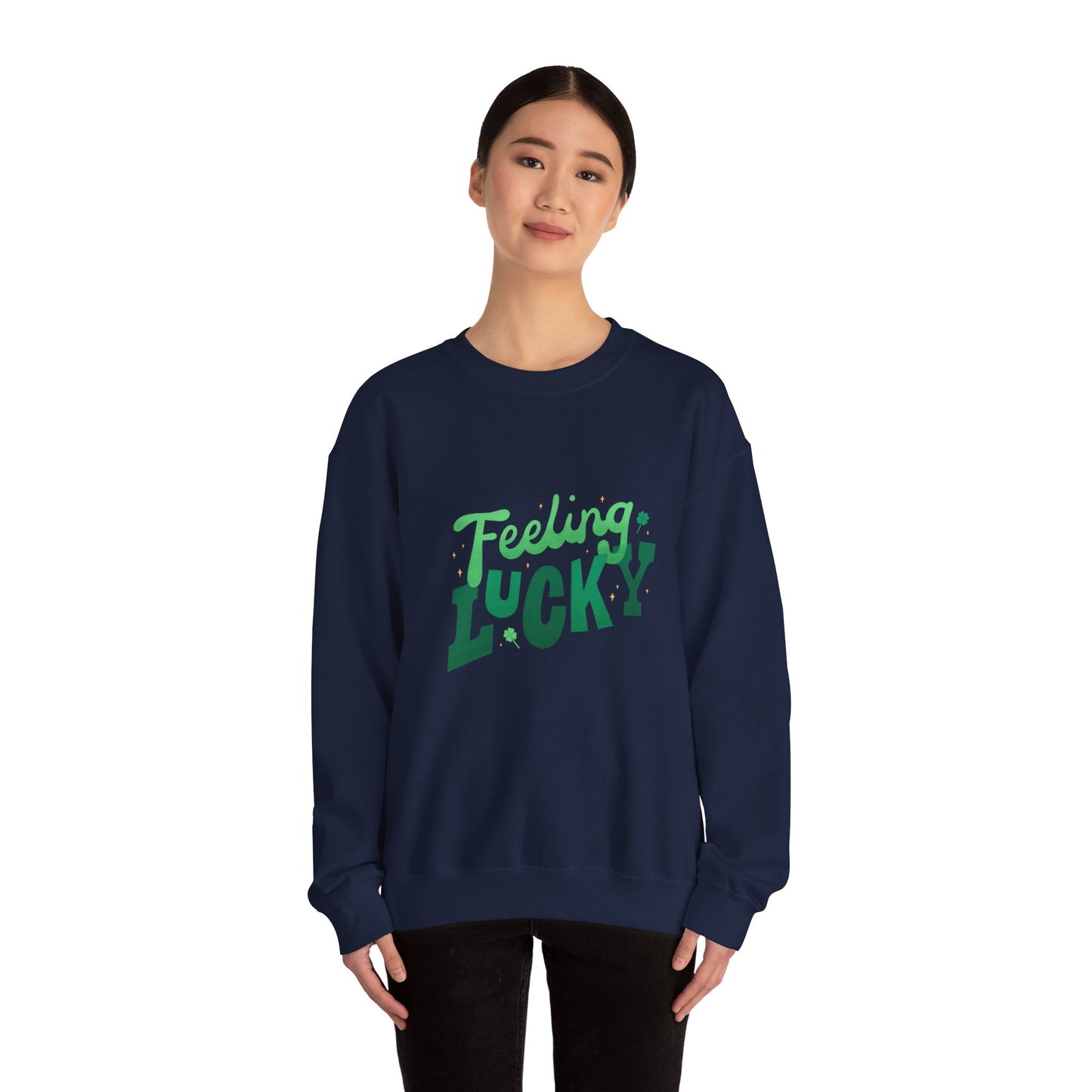 Feeling lucky sweater  St Patrick's Day sweatshirt leprechaun gift St Paddys sweatshirt Heart Love valentines shirt gift forher best friend