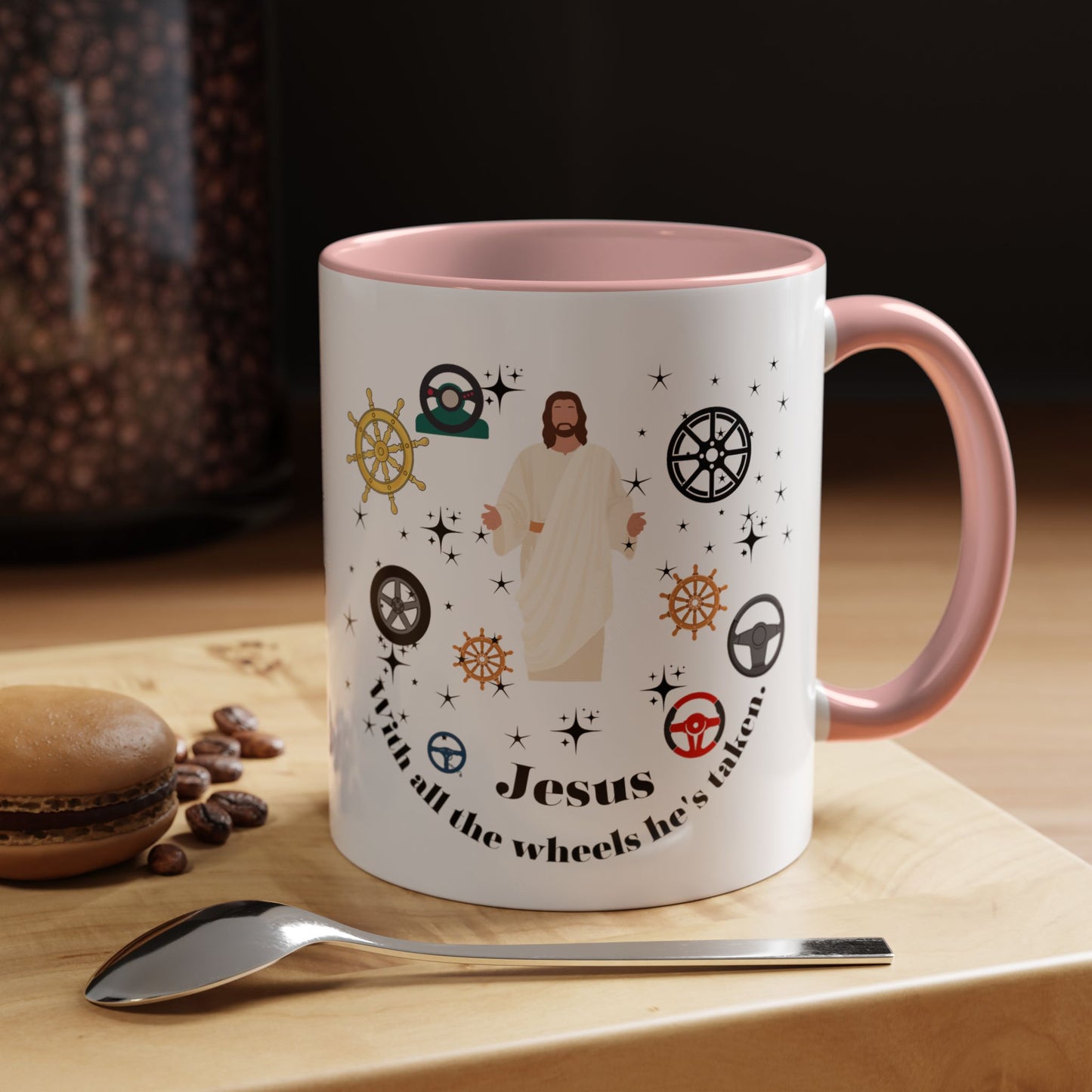 Funny Jesus mug Jesus take the wheel Radiate positivity mug Morning affirmation shining light Christmas gift for her gift for him bestiegift