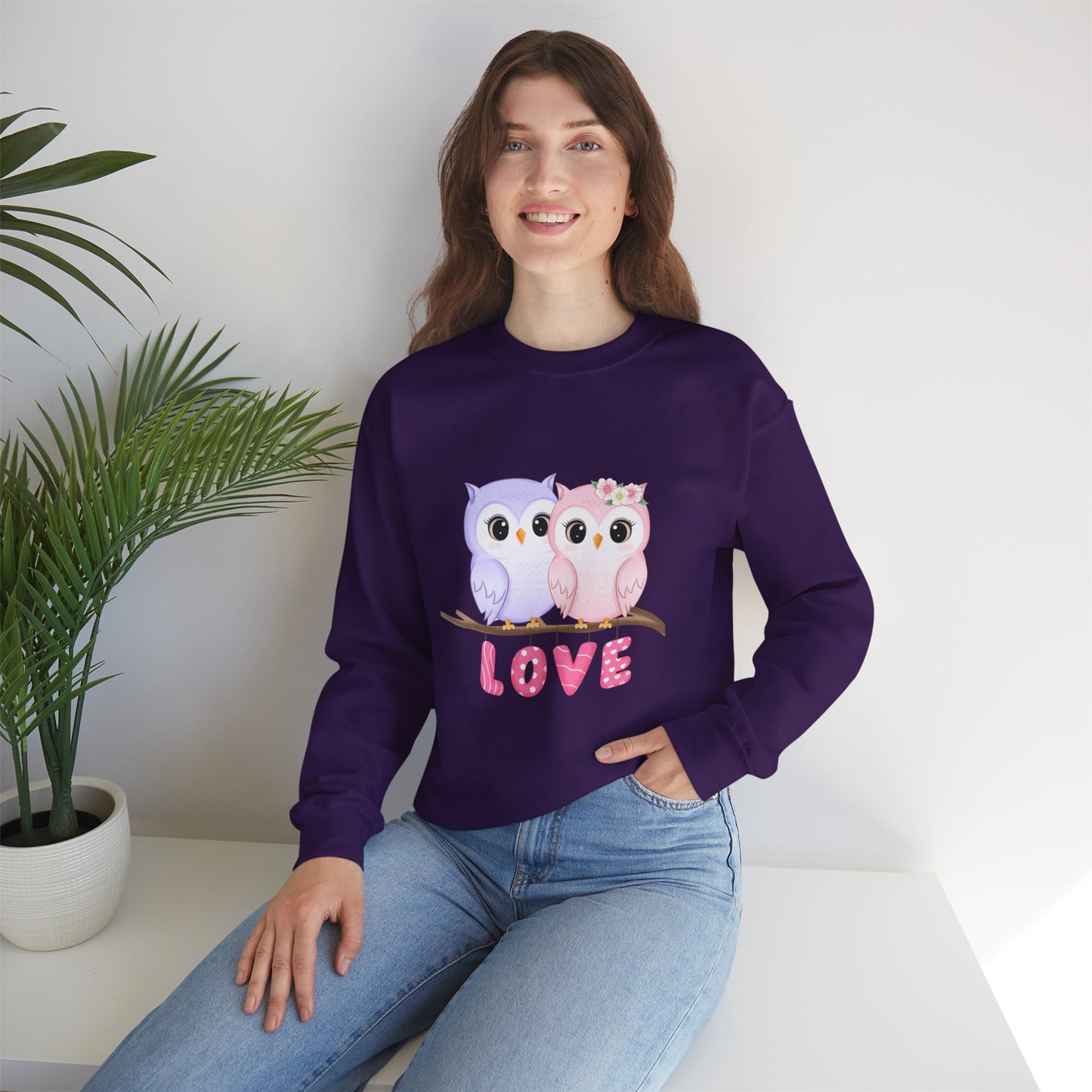 Owl Love sweater valentines Day sweatshirt valentines day shirt best friend gift for her Unisex owl sweater Love shirt unique holiday gift