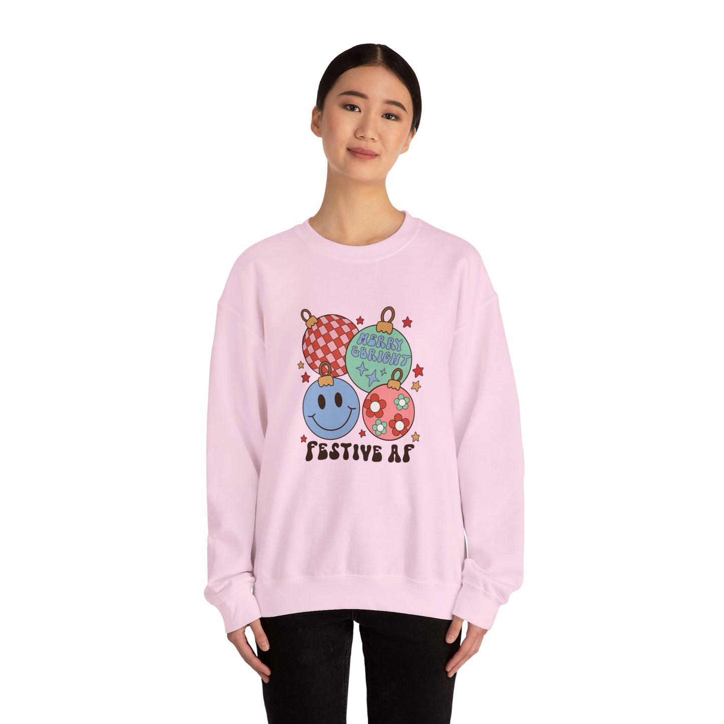 Festive AF Christmas sweater Christmas women sweatshirt Merry Christmas cupcake hot cocoa sweatshirt Bright Christmas gift for her