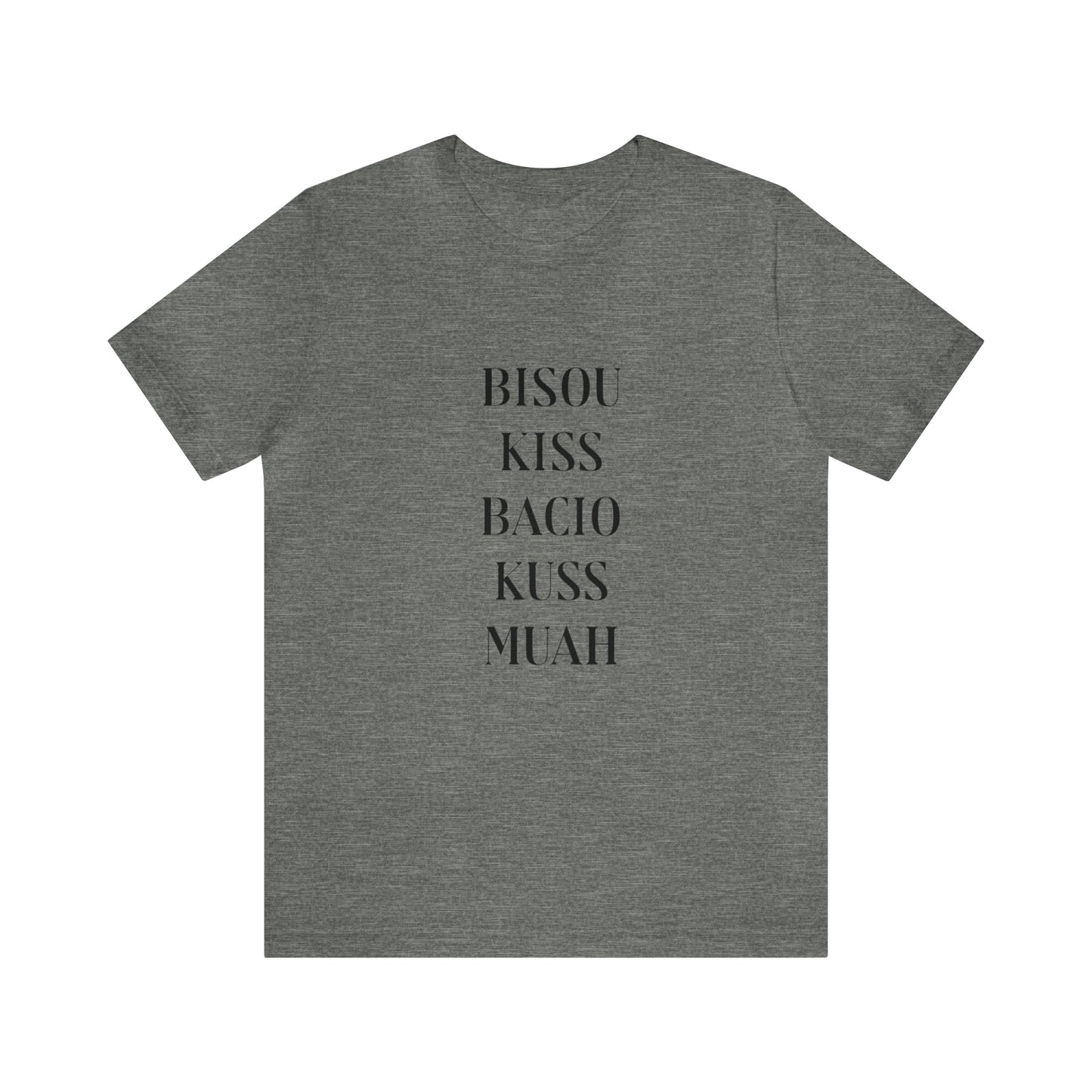 Bisou kiss shirt, travel shirt, best friend trip, girls vacation trip, Unisex Jersey Short Sleeve Tee