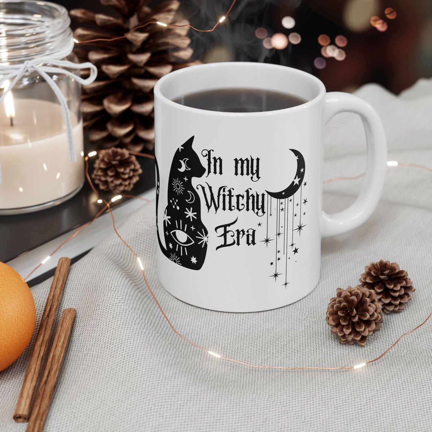 Halloween mug Witchy era mug Spooky mug black cat mug this and word fuck office funny gift best friend gift Christmas Ceramic (11oz, 15oz)