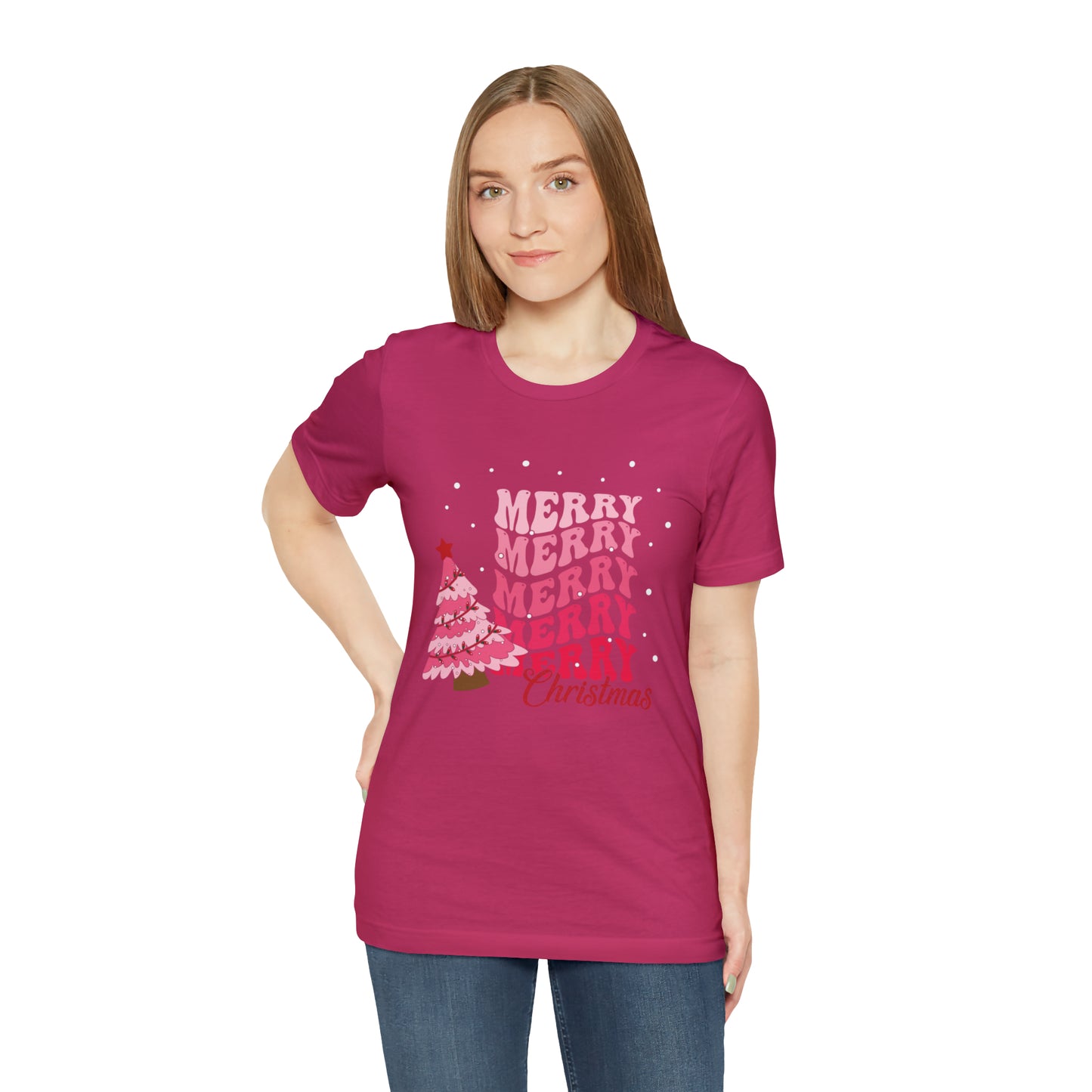 Festive AF shirt Pink Merry Bright Christmas Tshirt for Women Christmas Shirt Sweater Holiday Christmas gift for her gift for him unisex