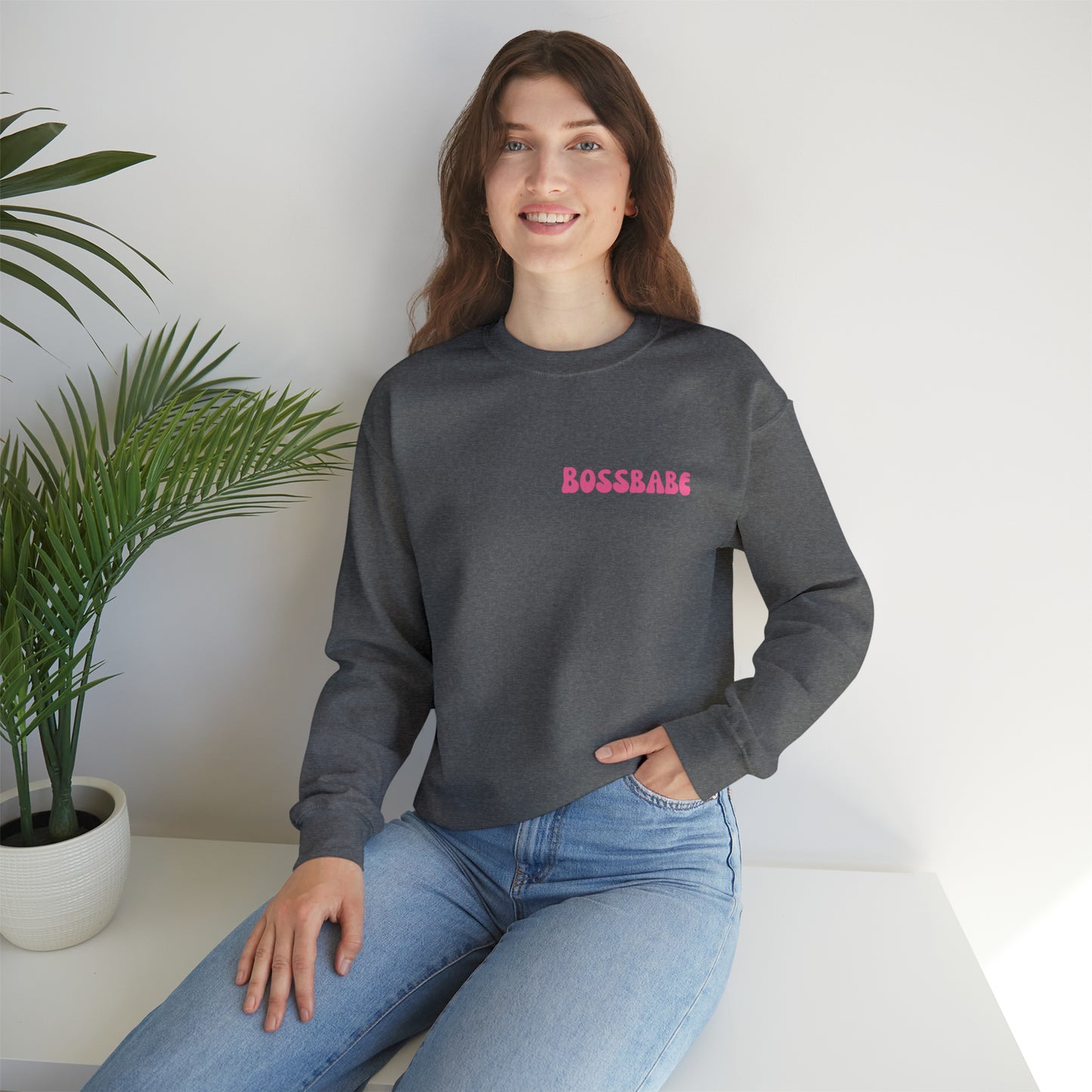Bossbabe sweater Girlboss Sweatshirt Just a girlboss building her empire Bossbabe gift entrepreneur Unisex Heavy Blend Crewneck Sweatshirt