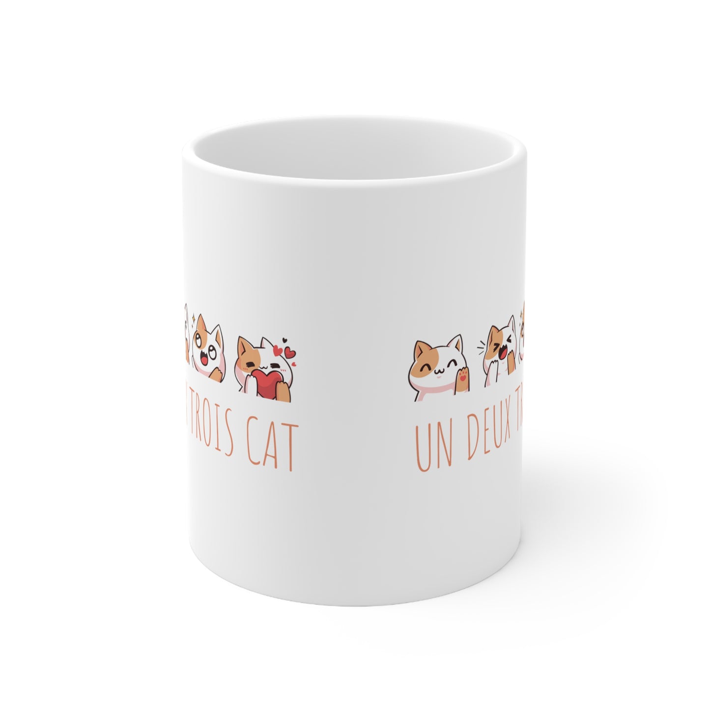 Funny cat Christmas mug un deux trois Cat lover gift coffee lover gift tea lover gift gift for her gift for him Mug 11oz Christmasgift