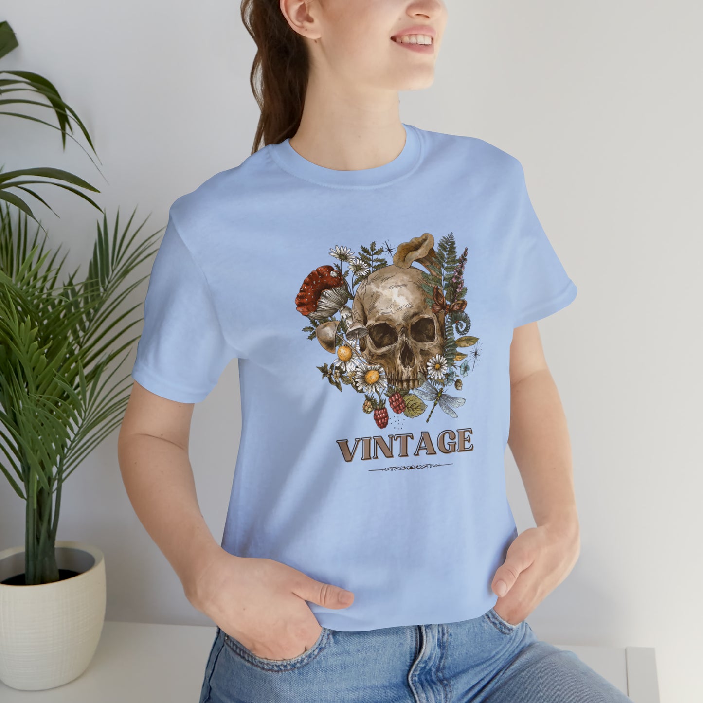 Vintage retro shirt skeleton head shirt Halloween tee Floral Shirt unisex Retro Themed vintage Gift christmas gift