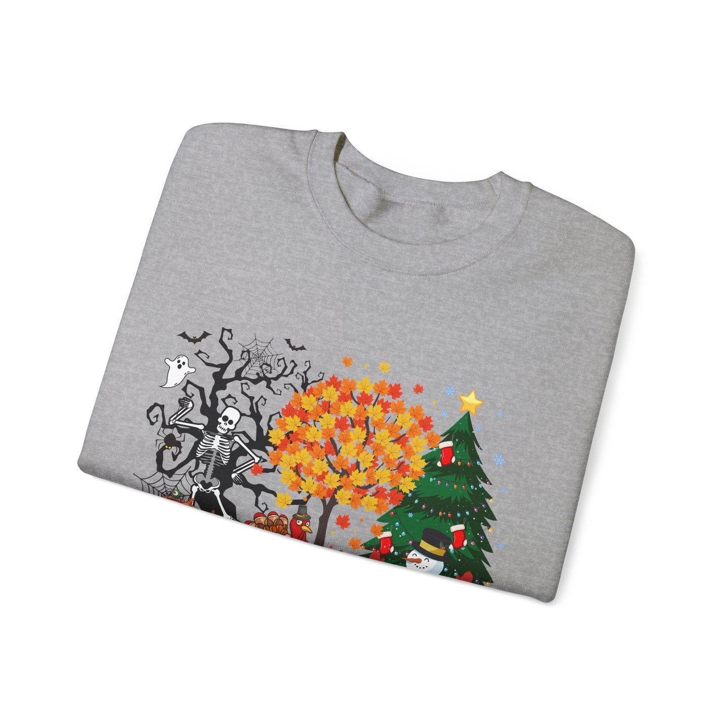 Happy Hallothanksmas Sweatshirt Halloween Gift For Women Christmas Sweatshirt Cute Halloween Sweater Colorful Halloween Sweatshirt christmas