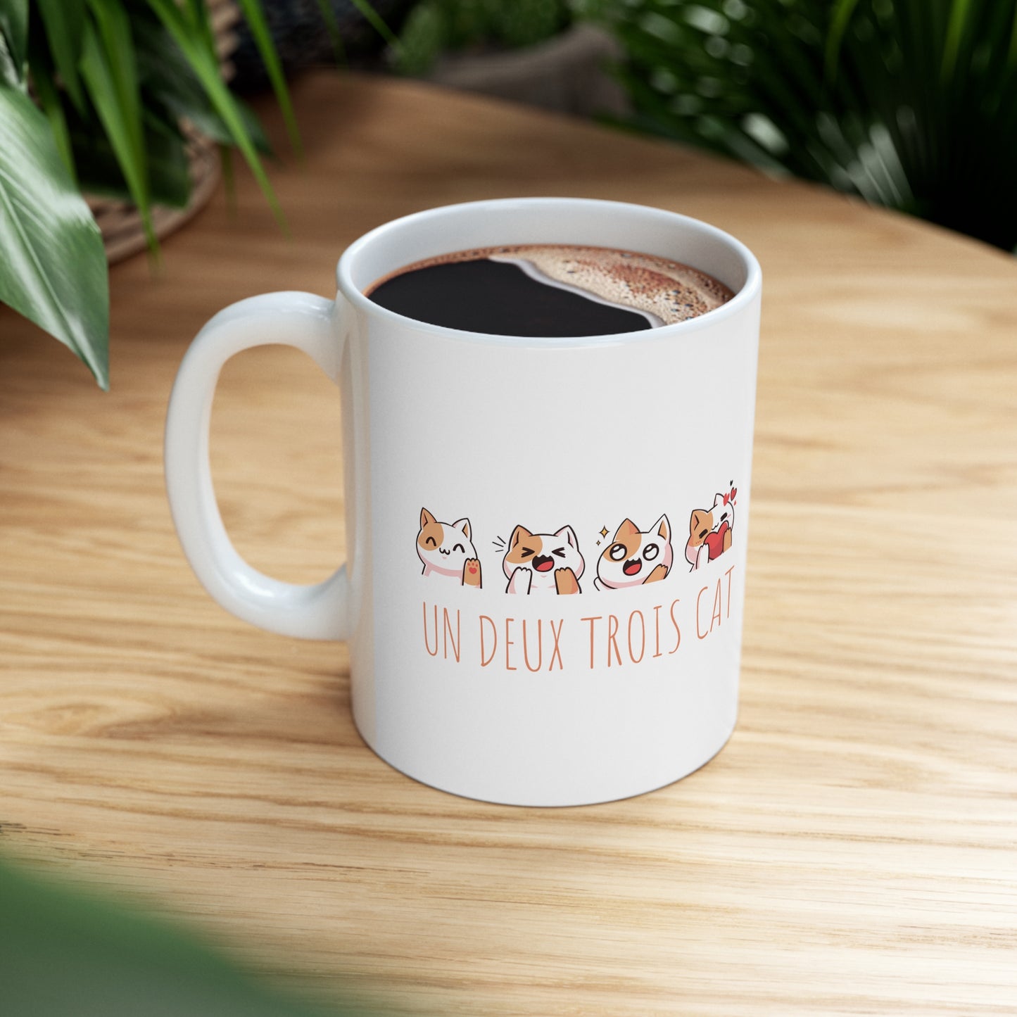 Funny cat Christmas mug un deux trois Cat lover gift coffee lover gift tea lover gift gift for her gift for him Mug 11oz Christmasgift