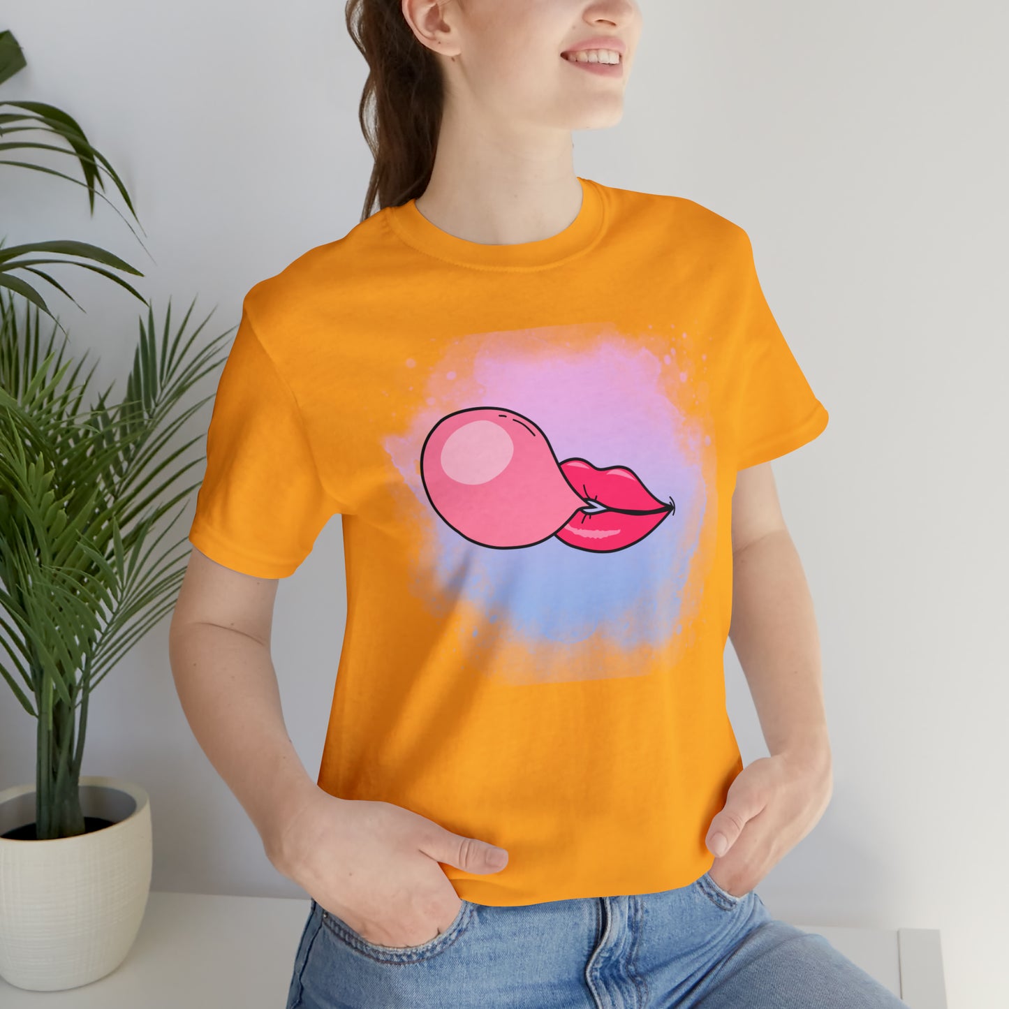 Bubble gum kiss shirt, Pink Gum Shirt, Galantine gift travel shirt, best friend trip, girls vacation trip, Unisex Jersey Short Sleeve Tee