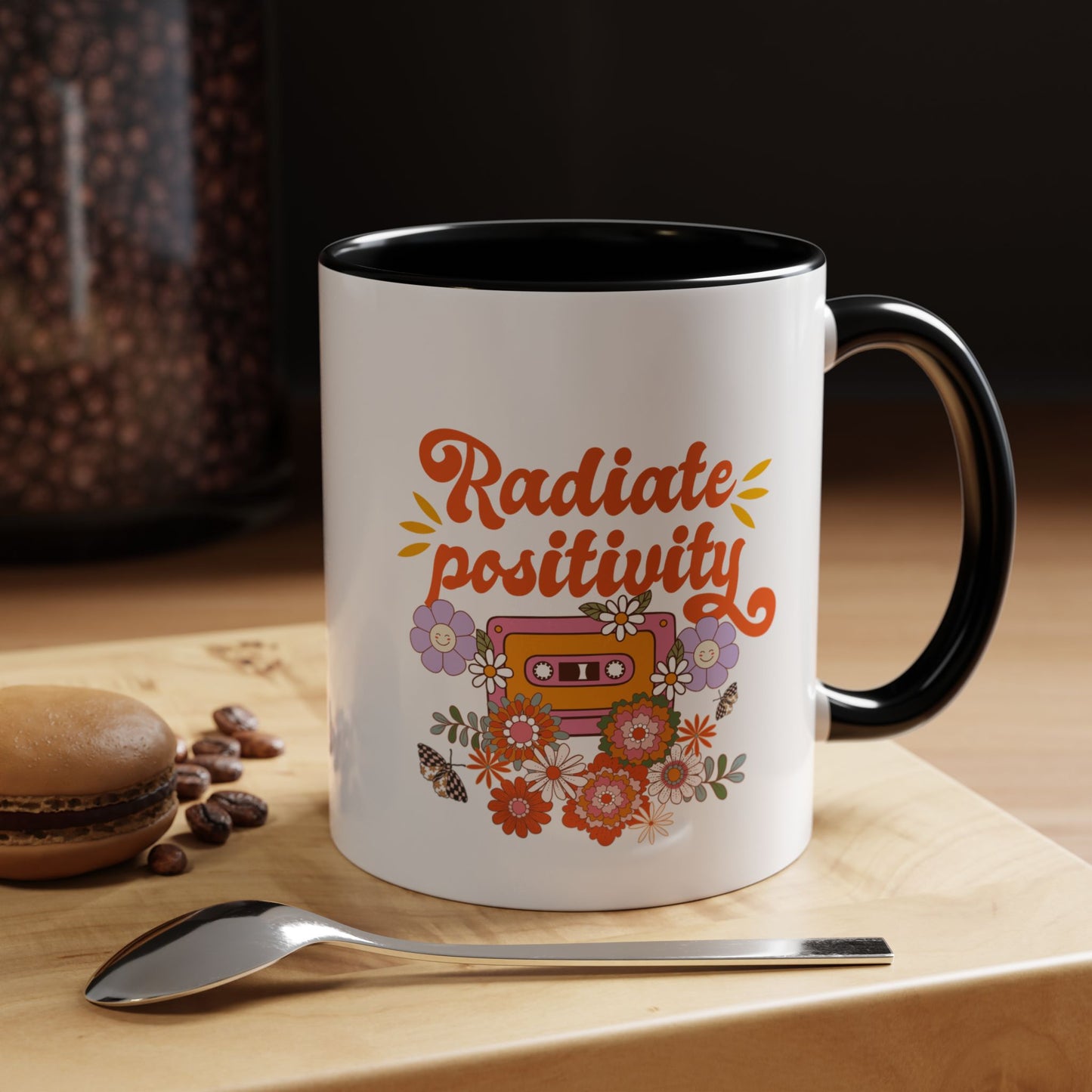 Copy of Radiate positivity mug Morning affirmation mug shining light mug Delulu mug retro gift Christmas gift for her gift for him bestie gift