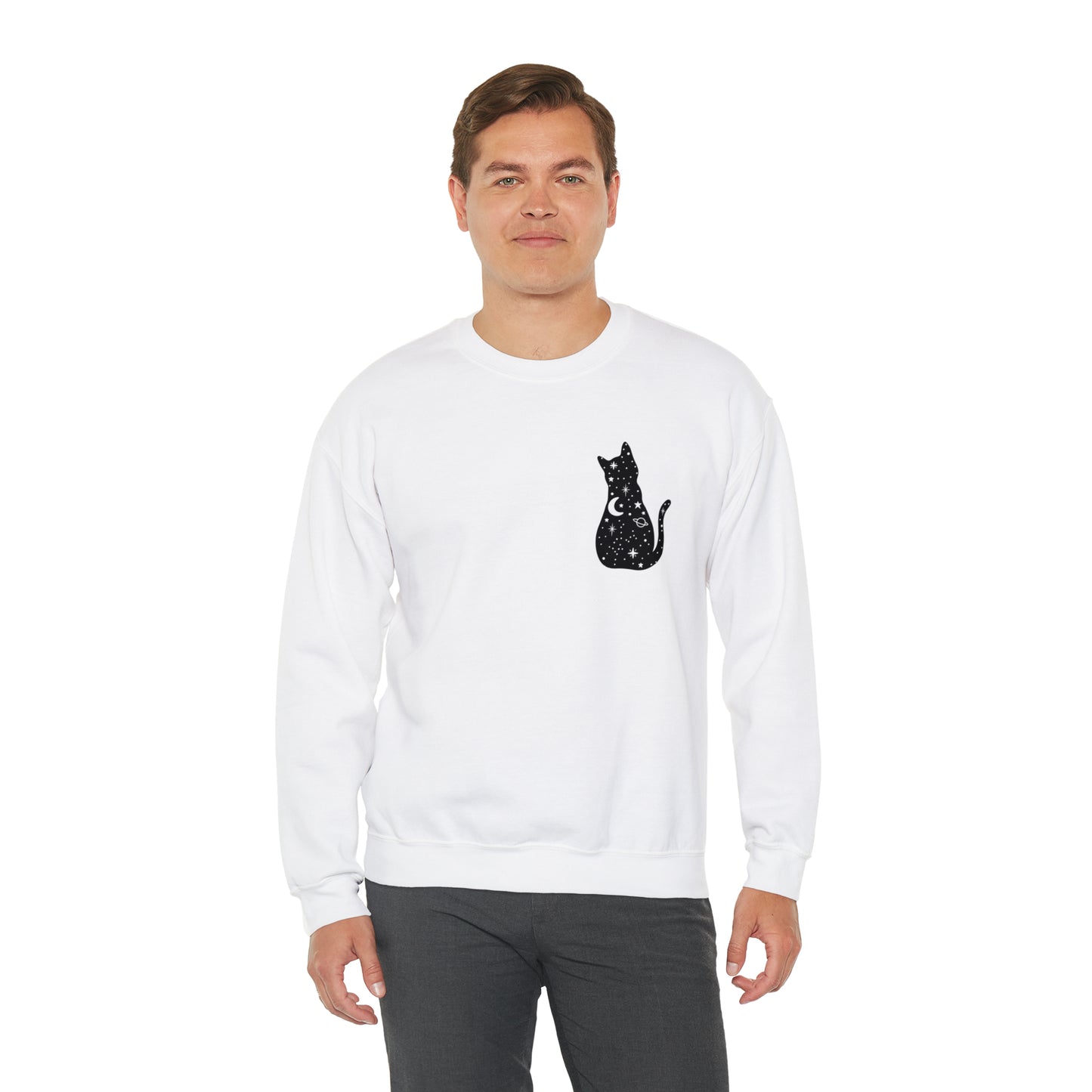 Halloween Sweatshirt Black Cat Shirt Halloween Sweater Halloween Cat Sweatshirt Gift for Cat Lover Gift Black Cat Gift for Cat Mom Gift Moon