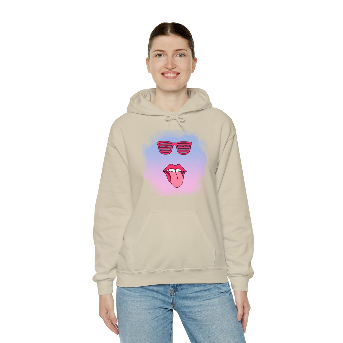 Lip Sunglasses Hoodie, Bubble Gum kiss Hoodie, Fun Summer shirt, Birthday gift for her, Galantine gift for her,best friend gift, vacation