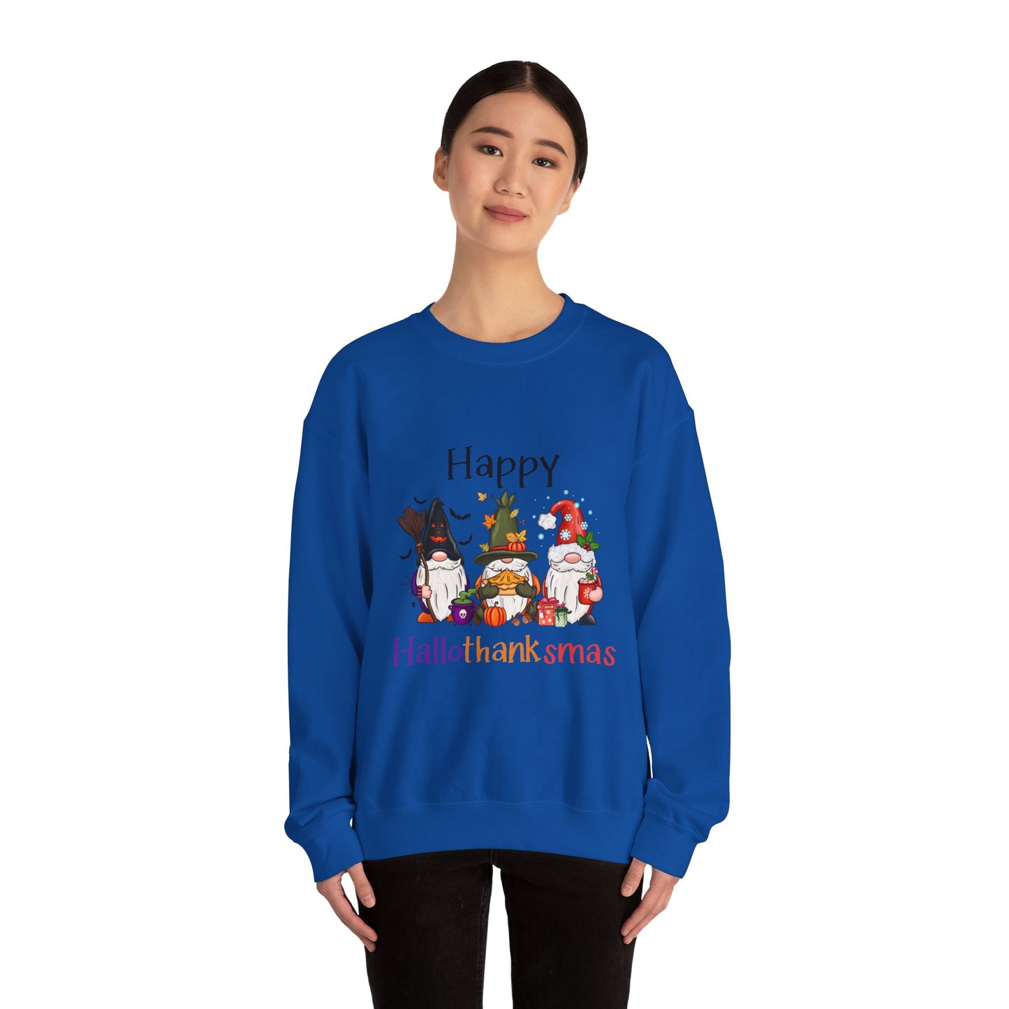 Happy Hallothanksmas Sweatshirt gnome Halloween sweater Gift For her for him Christmas Sweatshirt Cute Halloween Sweater HalloweenSweatshirt