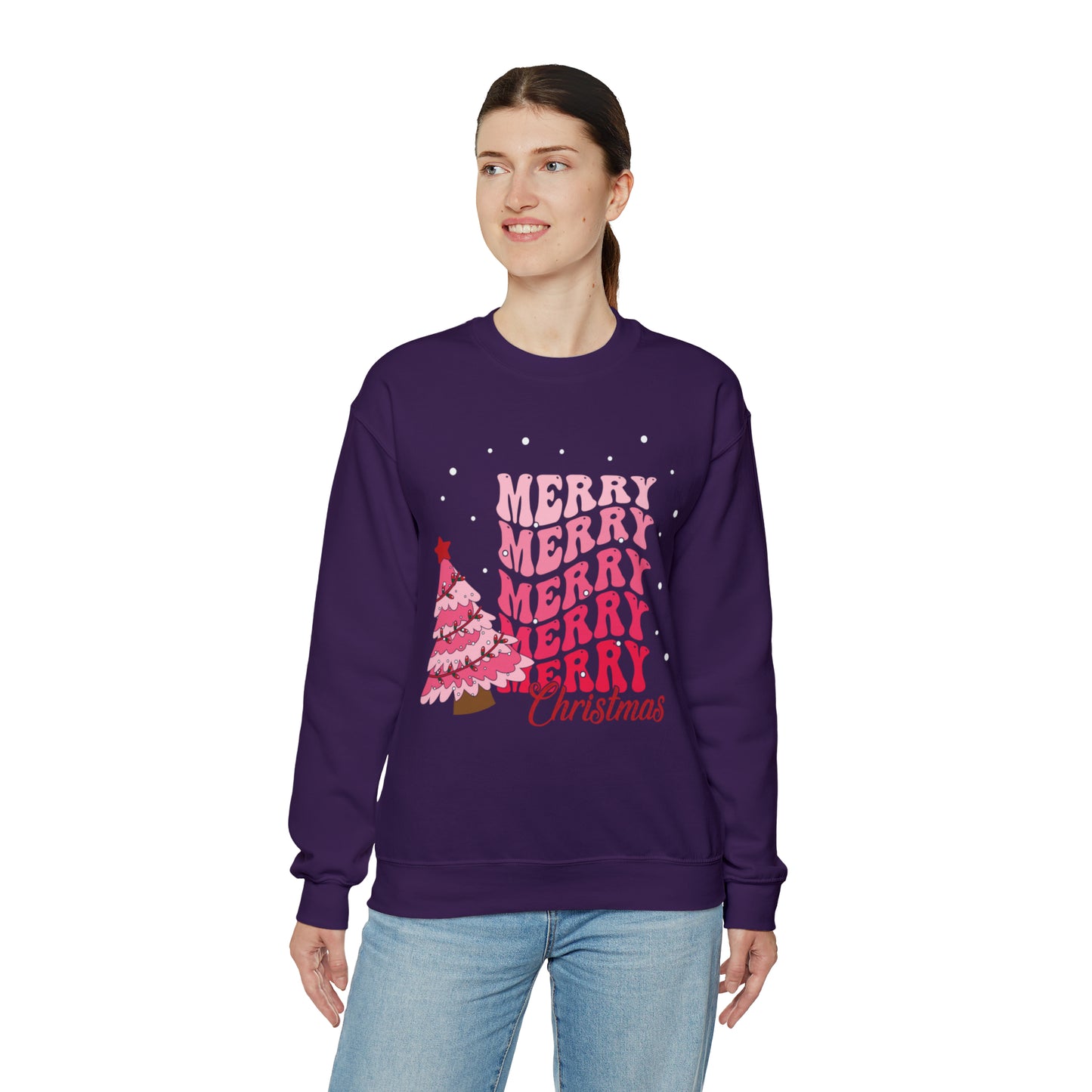 Festive AF sweater Pink Merry Bright Christmas Sweatshirt for Women Christmas Shirt Sweater Holiday Christmas gift for her gift for him