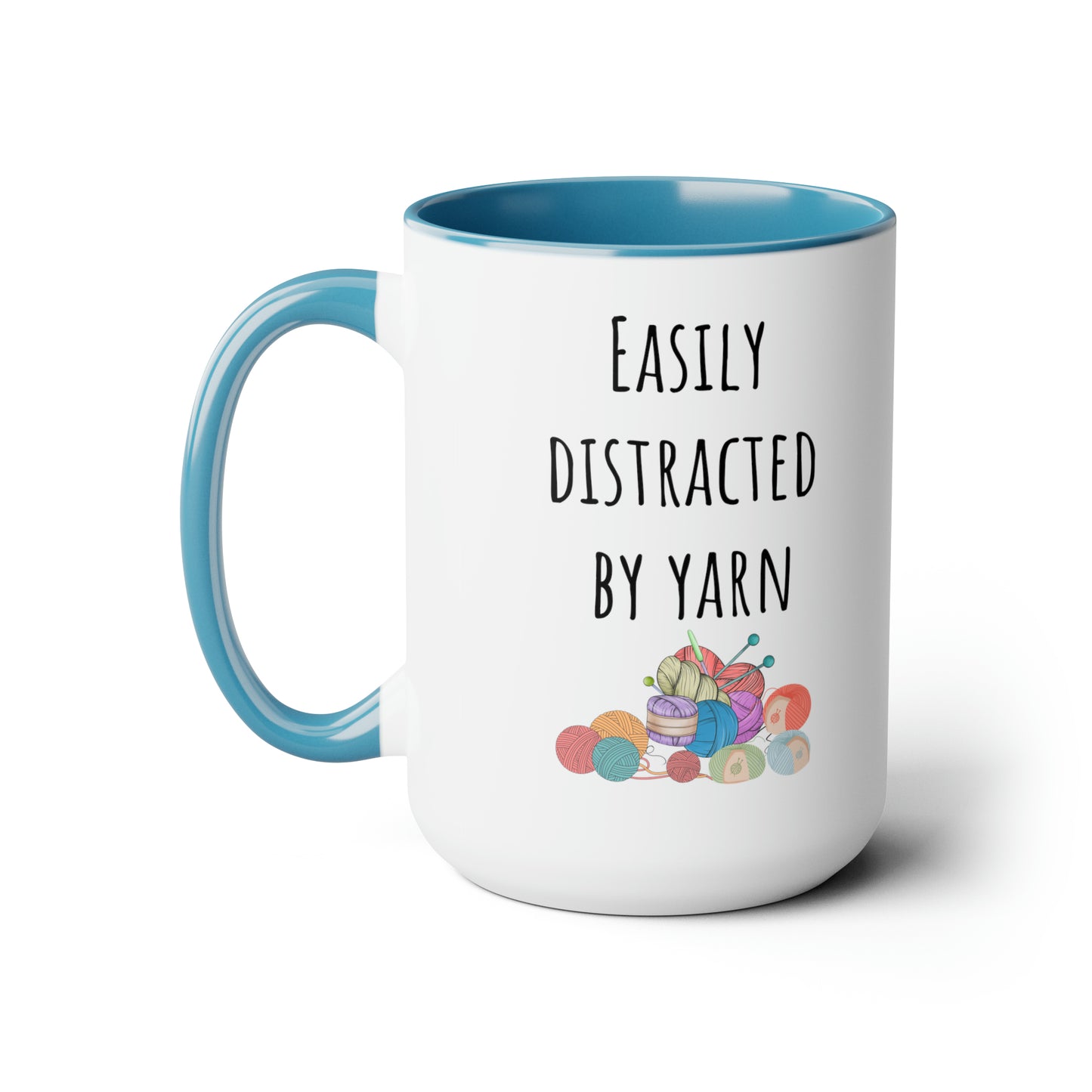 Easily distracted by yarn mug Supervisor mug Floral mug gift for her Mug funny gift for wife Coffee Mugs tea Christmas gift 15oz