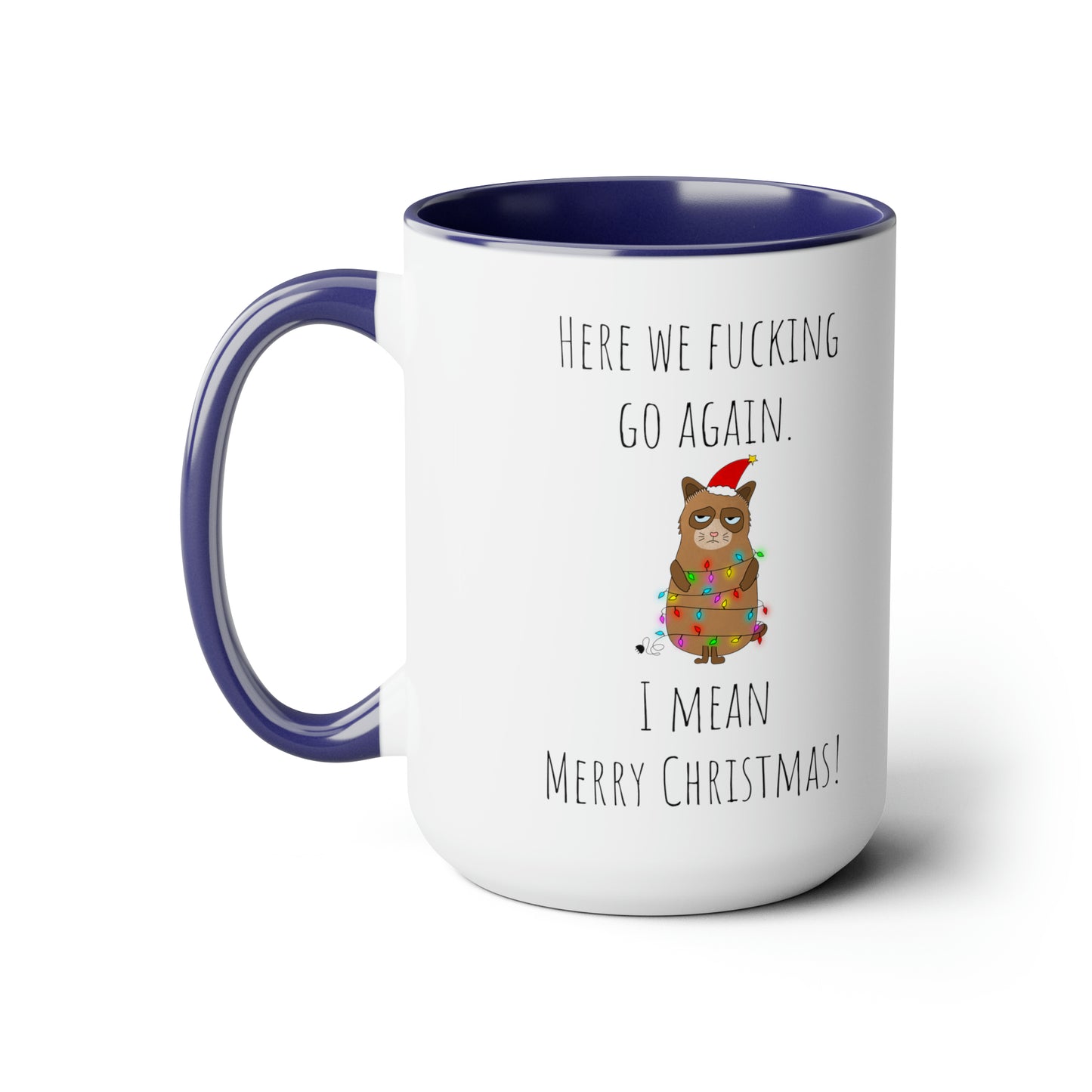 Grumpy cat Christmas mug Coffee Mug lover party gift mug Floral mug gift for her Mug funny gift for wife Coffee Mugs tea Christmas gift 15oz