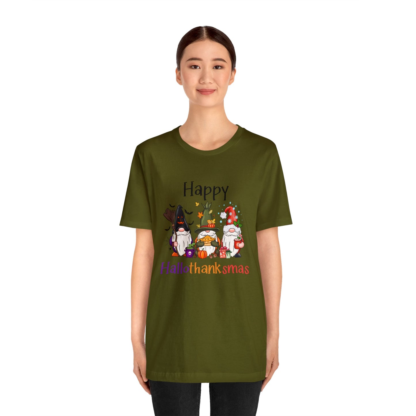 Gnomes lover gift gnomes Halloween shirt gift for her gift for him happy Hallothanksmas Shirt Unisex Tee Christmas gift Thanksgiving shirt