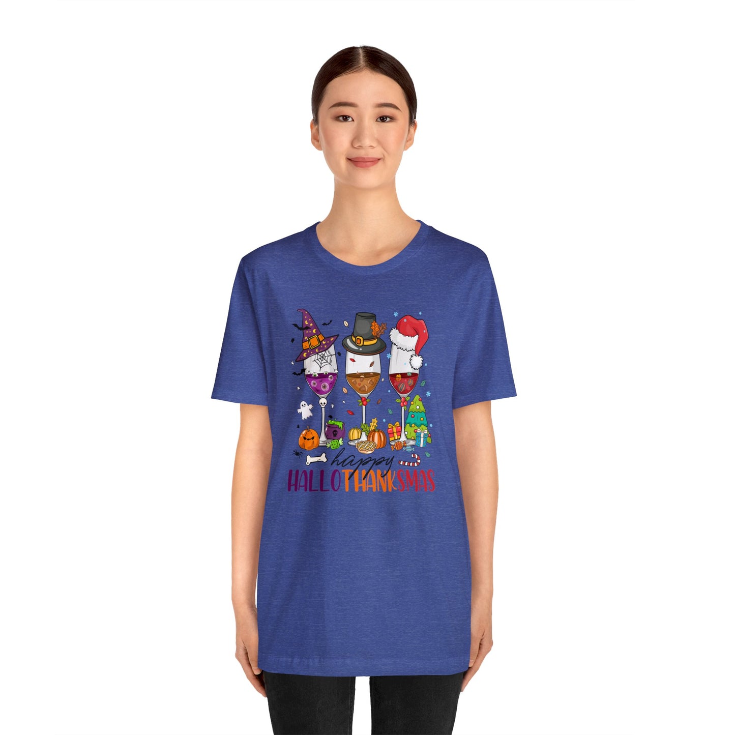 Wine lover shirt Happy holidays shirt Hallothanksmas gift for her gift for him happy Hallothanksmas Shirt Christmas gift Thanksgiving shirt
