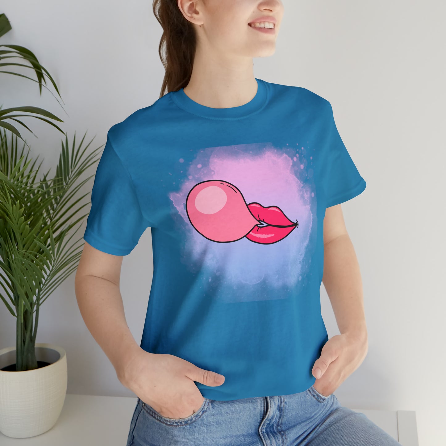 Bubble gum kiss shirt, Pink Gum Shirt, Galantine gift travel shirt, best friend trip, girls vacation trip, Unisex Jersey Short Sleeve Tee