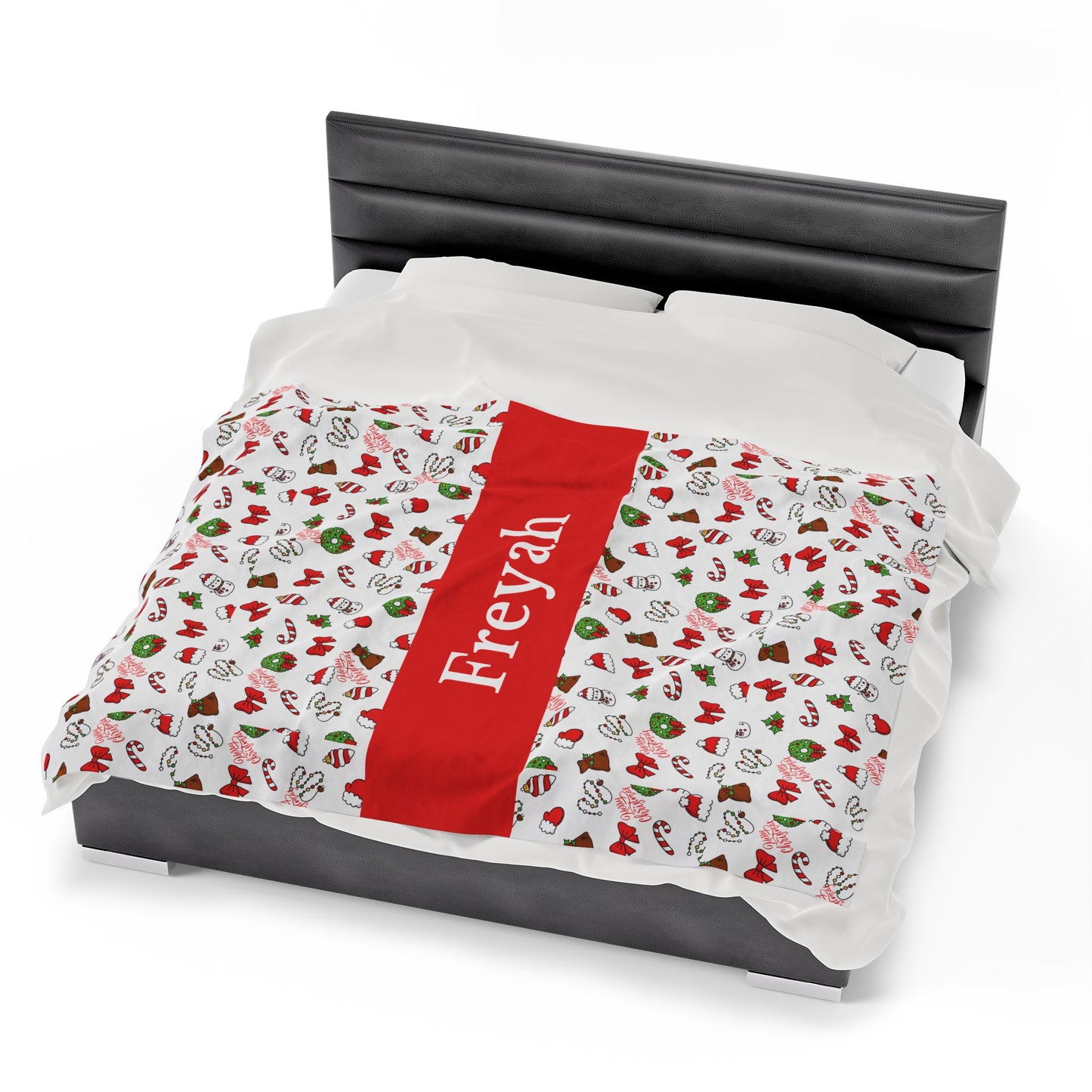 Christmas Blanket kids custom name christmas blanket Merry christmas personalized blanket Movie watching blanket Velveteen Plush Blanket