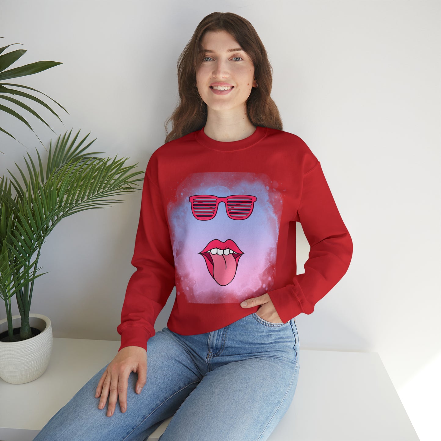 Lip Sunglasses Hoodie, Bubble Gum kiss Hoodie, Fun Summer shirt, Birthday gift for her, Galantine travel sweatshirt, Unisex