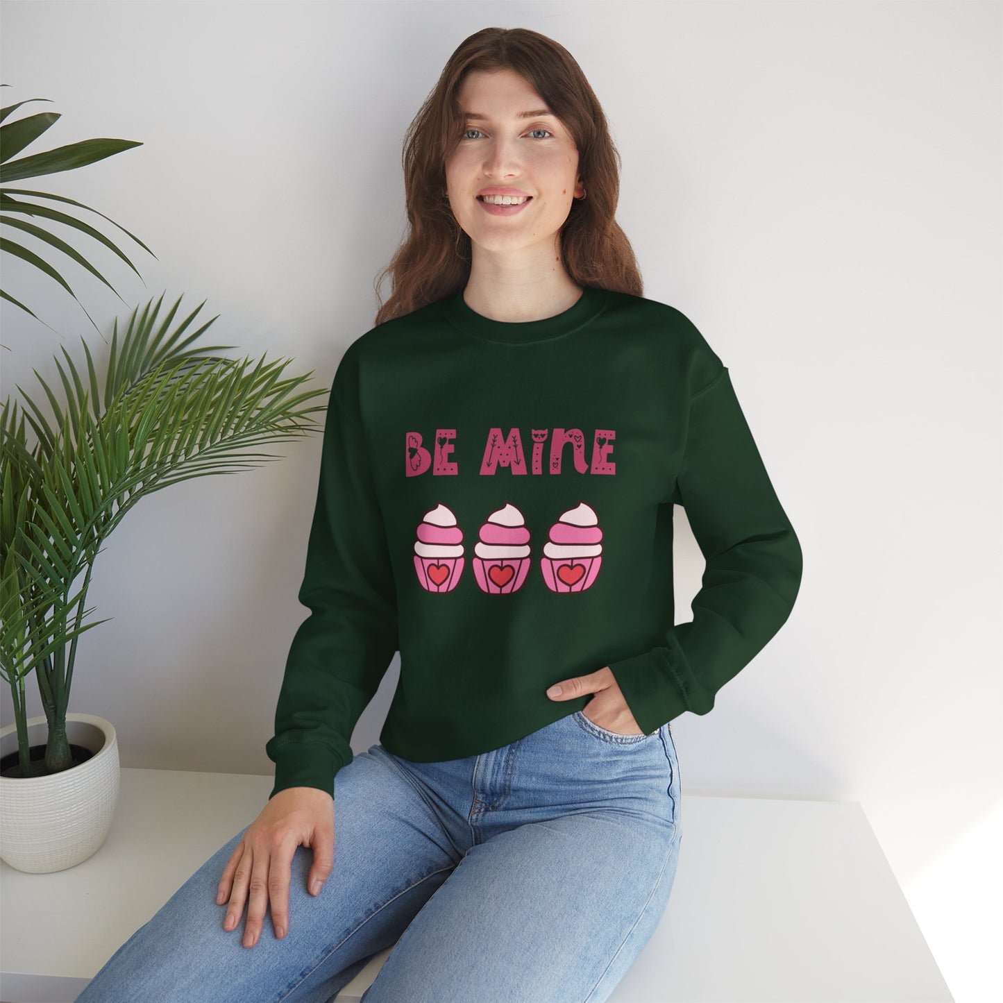 Be mine cupcake sweater valentines Day sweatshirt love sweater galentine's day gift best friend gift Unisex gift cupcake sweatshirt