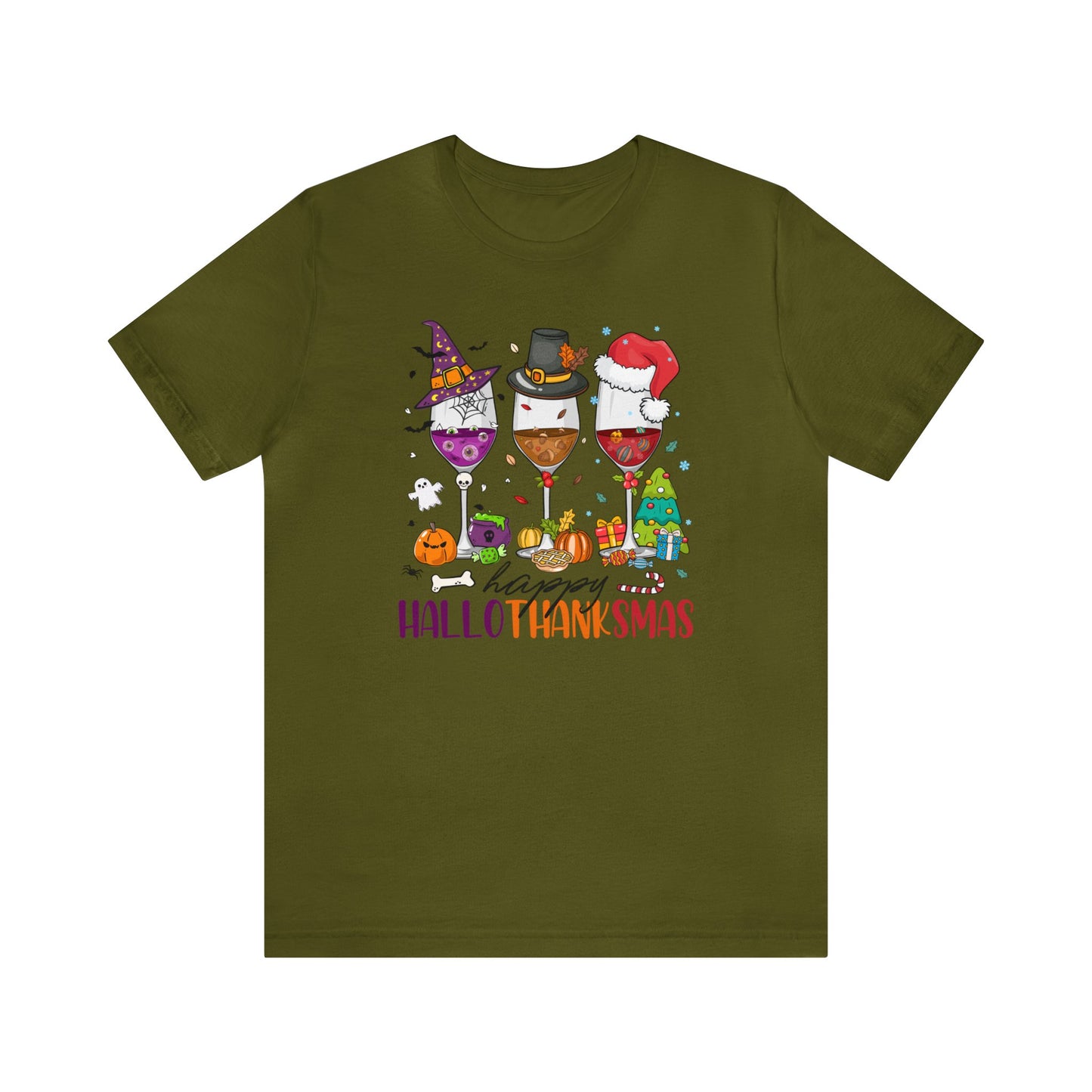 Wine lover shirt Happy holidays shirt Hallothanksmas gift for her gift for him happy Hallothanksmas Shirt Christmas gift Thanksgiving shirt