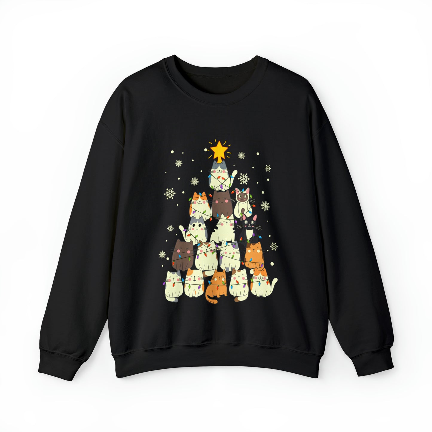 Cat Christmas sweater Kitty Christmas tree sweatshirt Family Cat lover gift for gift for him Merry Bright Christmas sweatshirt Christmas