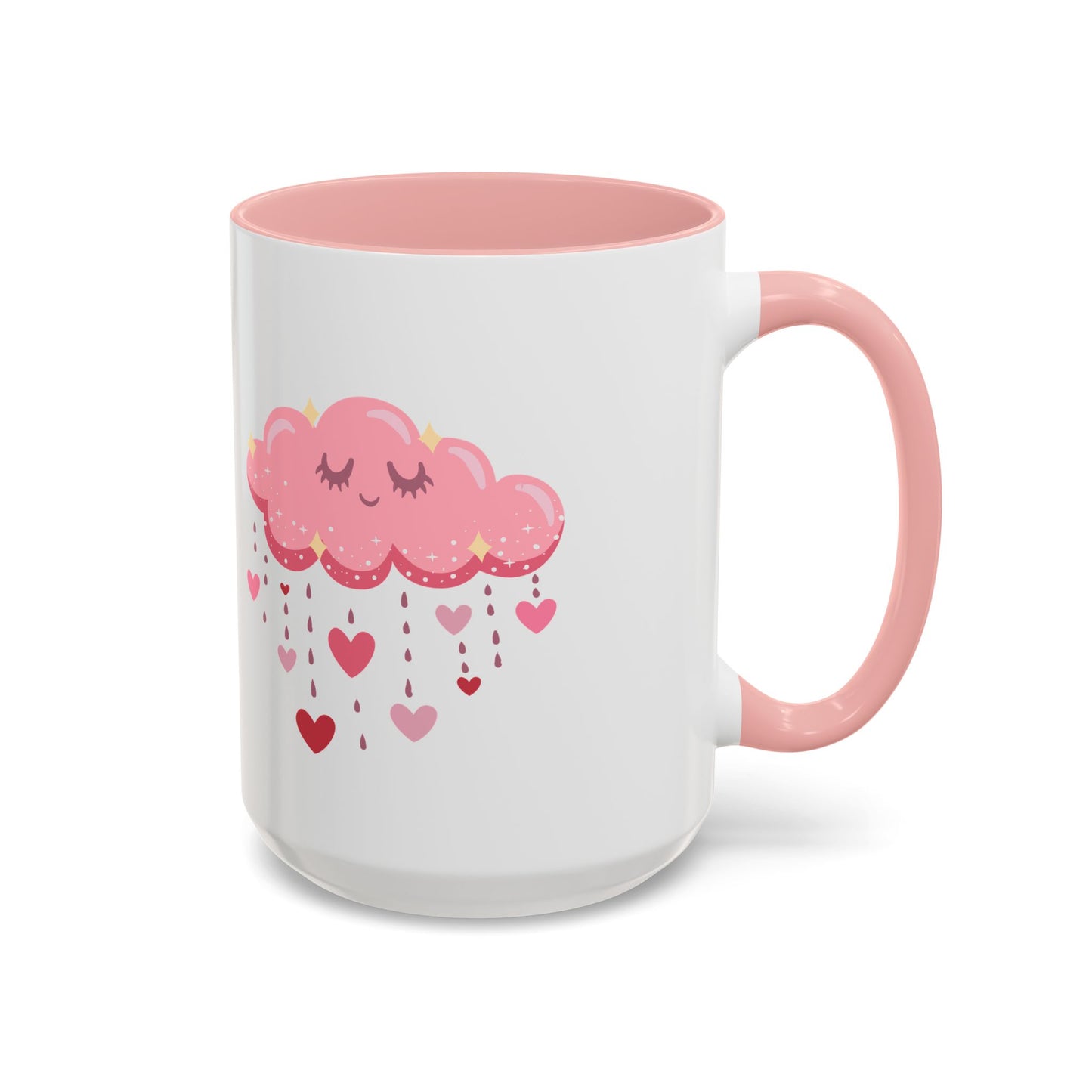 Happy pink cloud mug pink hearts mug Valentines day mug Galantines day Bestie giftforher gift tea Mug Coffee Gift for Mom vday gift girlboss