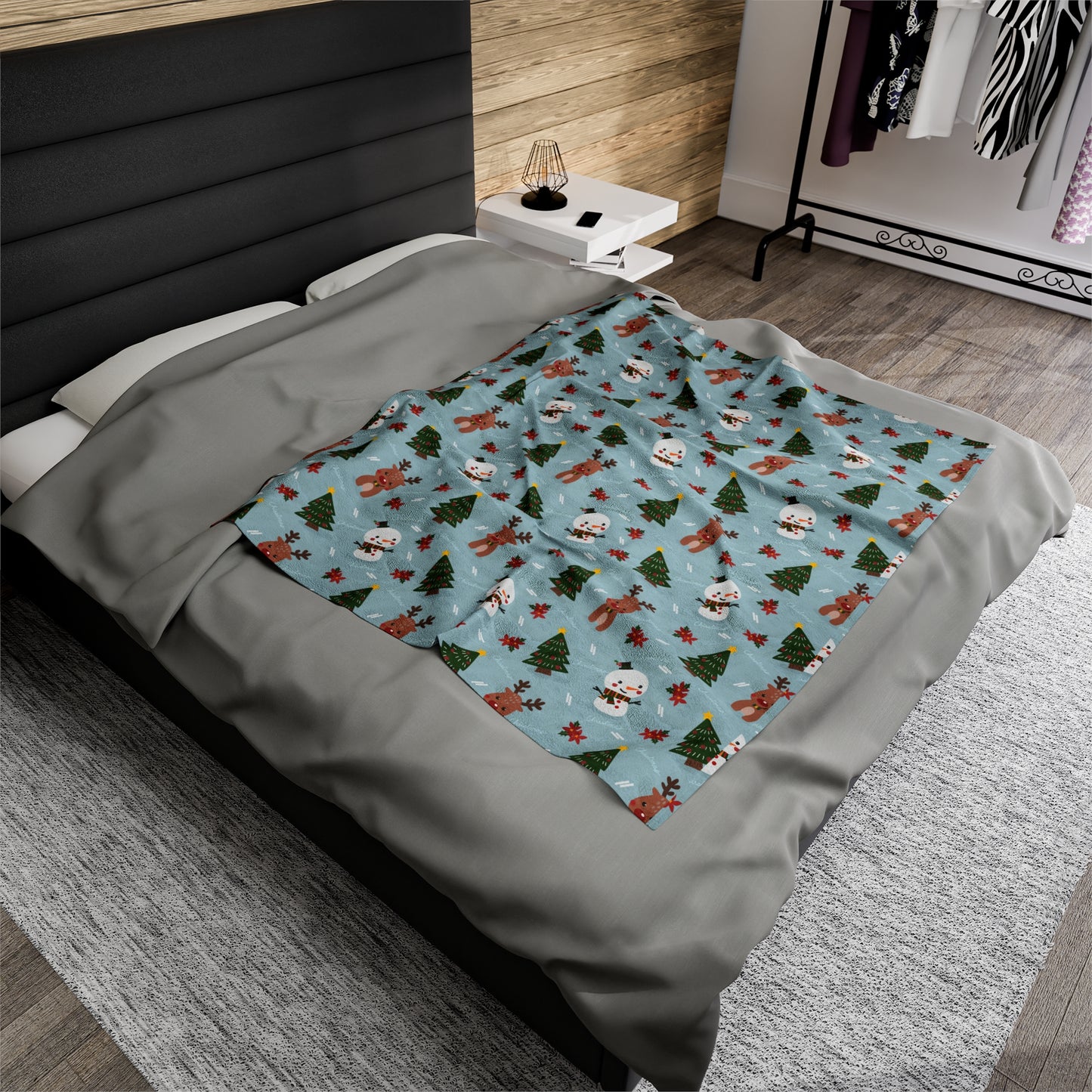 Snowman Christmas tree Blanket holiday blanket christmas movie watching blanket Merry christmas  blanket Velveteen Plush Blanket