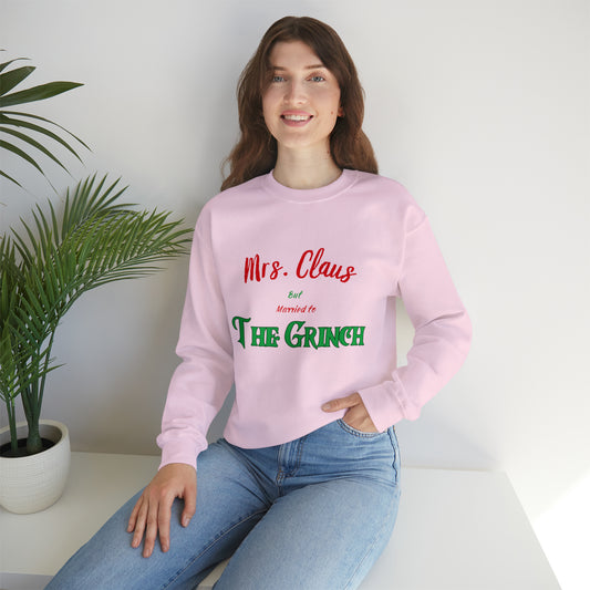 Mrs Claus sweater married to the grinch sweatshirt Merry Christmas Sweatshirt for Women Christmas Shirt Holiday Christmas gift for her