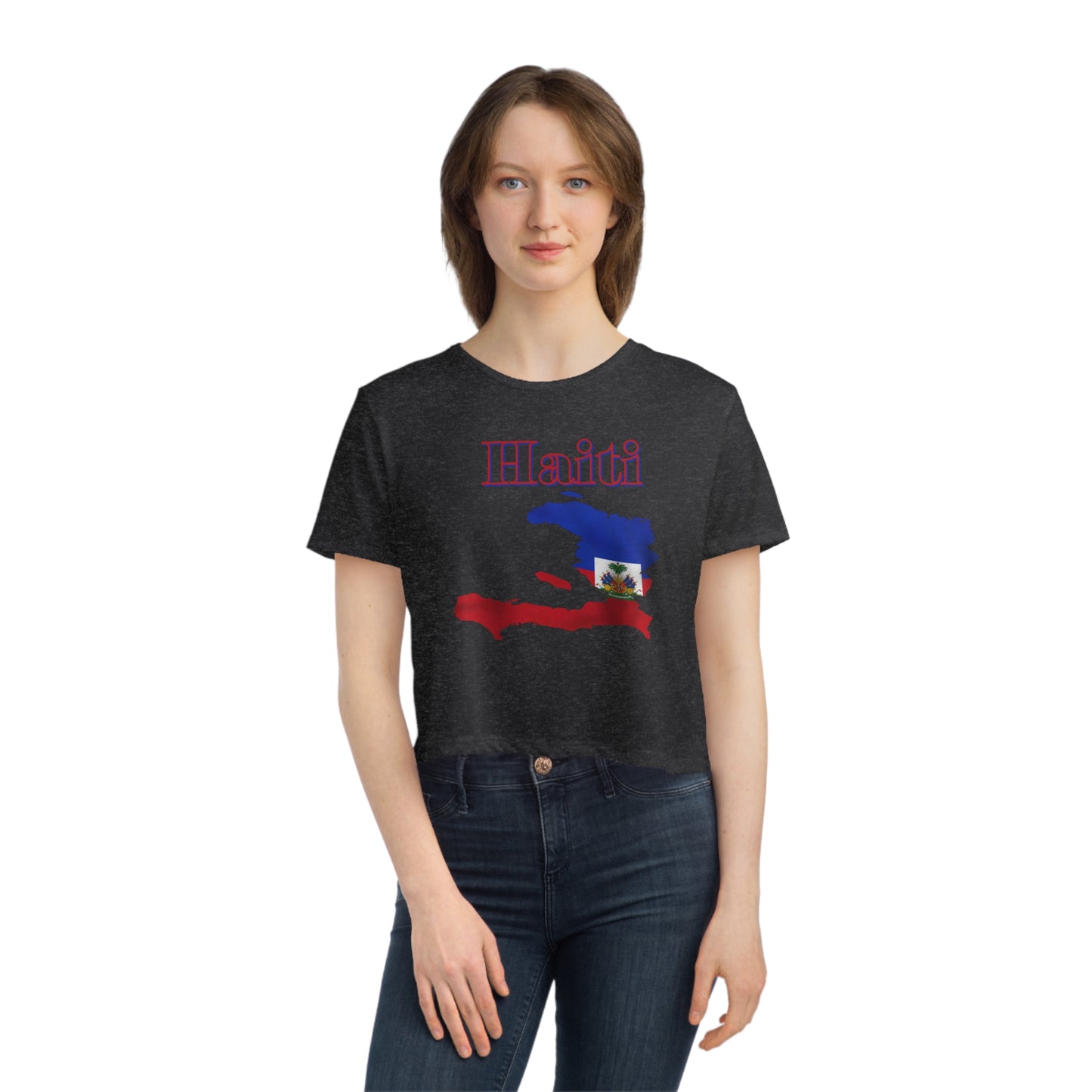 Haiti flag crop top Haiti shirt island Map Tee