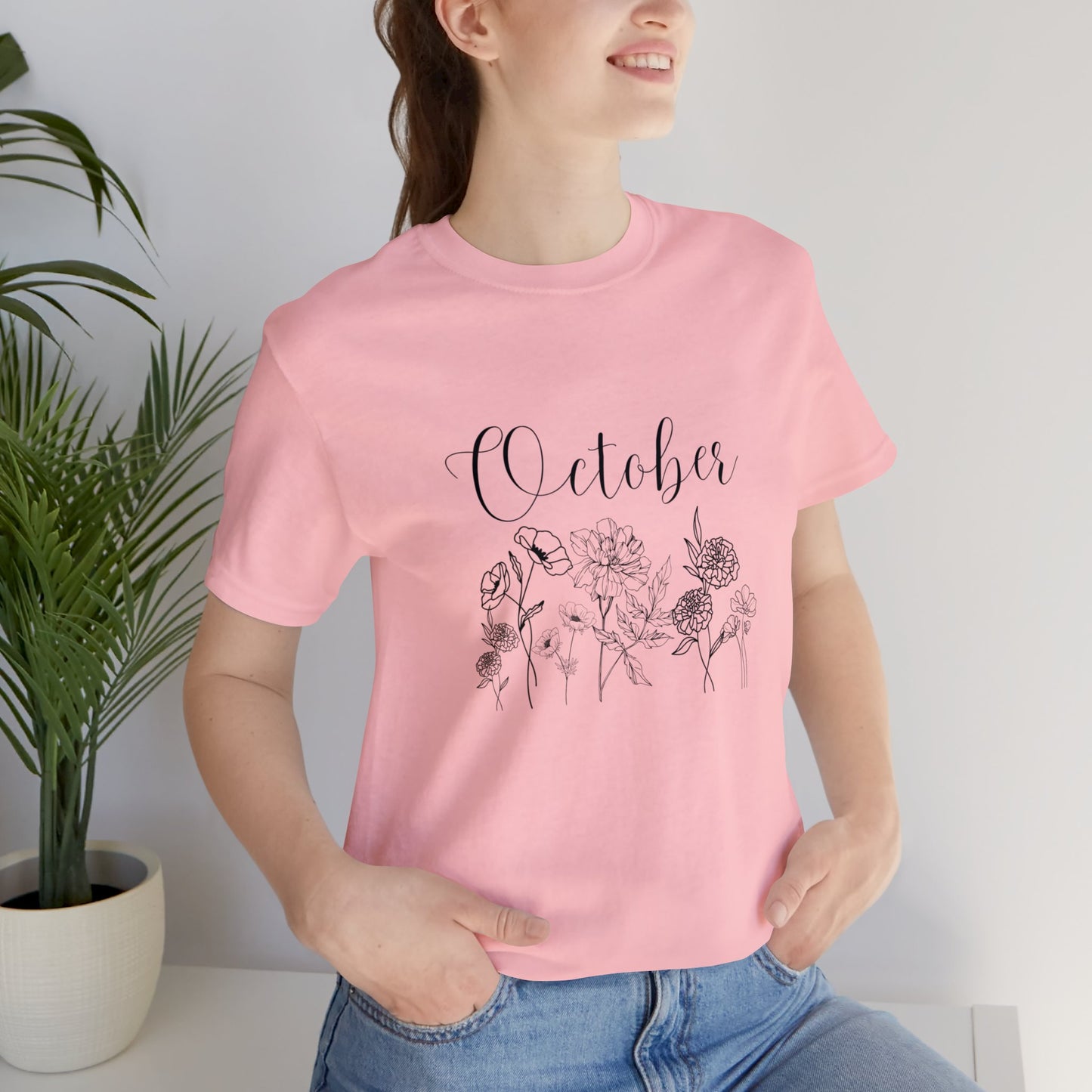 October birthday shirt birthday tee month flower shirt gift for her gift for him best friend gift christmas gift