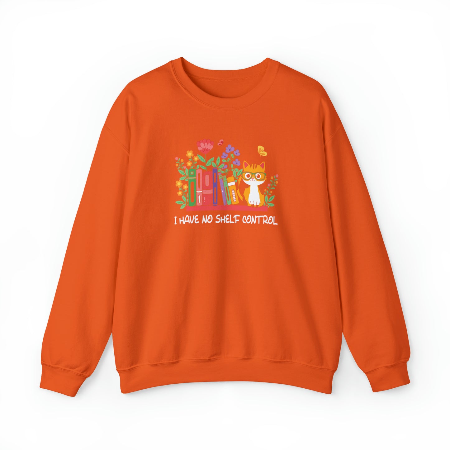 Cat lover Sweatshirt book lover sweater BookShelf control orange cat Shirt Halloween Cat Sweatshirt Gift for Cat Lover Gift for Cat Mom Gift