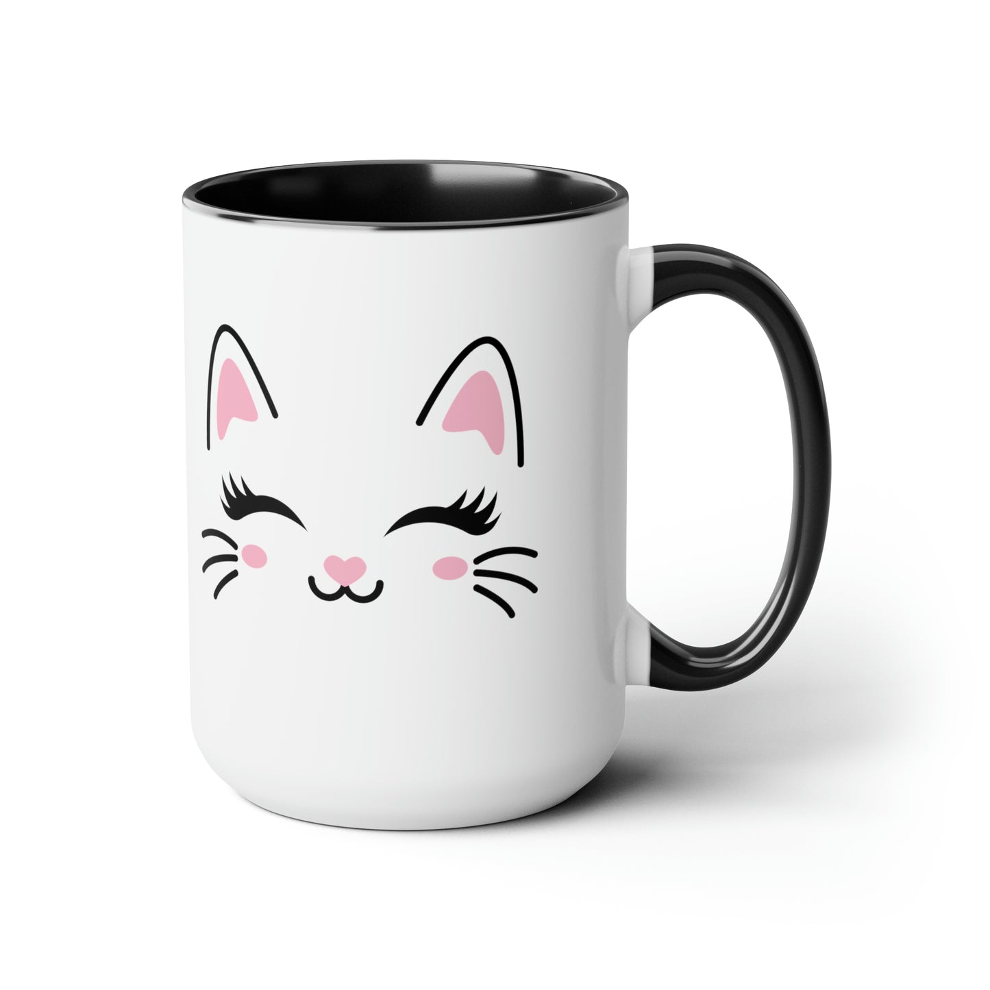 Cute cat face mug Christmas mug gift for mom gift mug Floral mug gift for her Mug funny gift for wife Coffee Mugs Christmas gift 15oz
