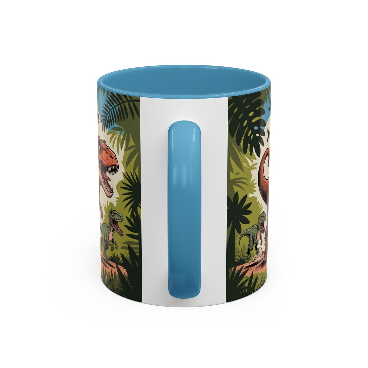 Orange cat riding a T-rex mug Funny cat lover Mug Cat Raptors the jungle mug Gift for cat dinosaur lover mug Cat lady gift Cat mom Christmas