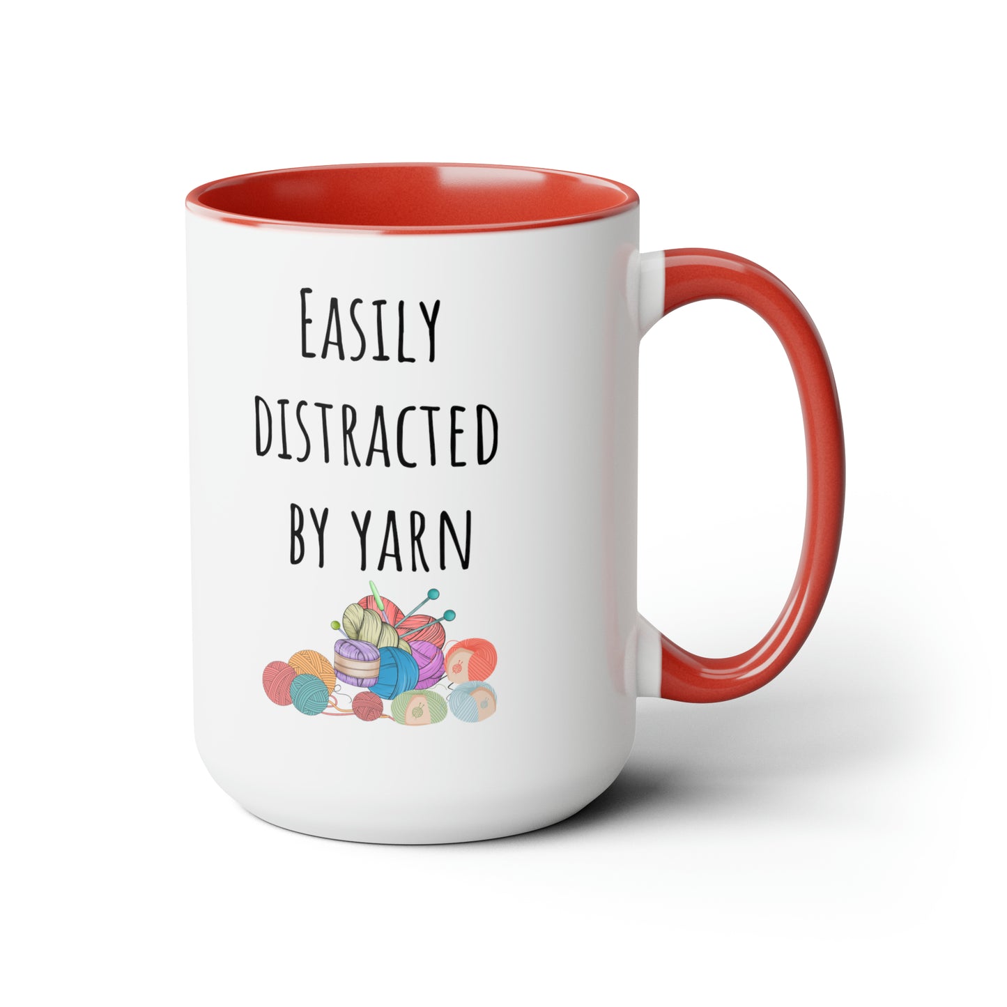 Easily distracted by yarn mug Supervisor mug Floral mug gift for her Mug funny gift for wife Coffee Mugs tea Christmas gift 15oz