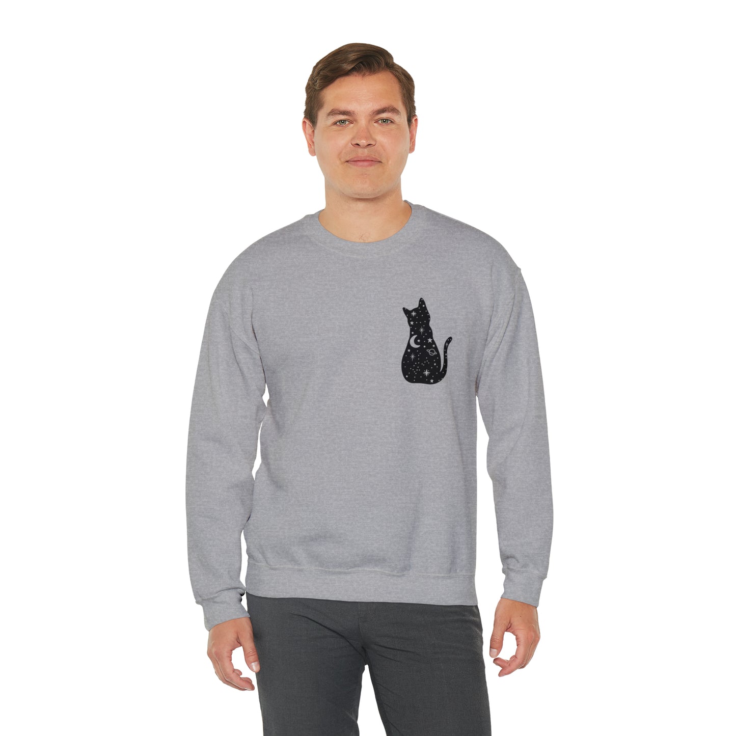 Halloween Sweatshirt Black Cat Shirt Halloween Sweater Halloween Cat Sweatshirt Gift for Cat Lover Gift Black Cat Gift for Cat Mom Gift Moon