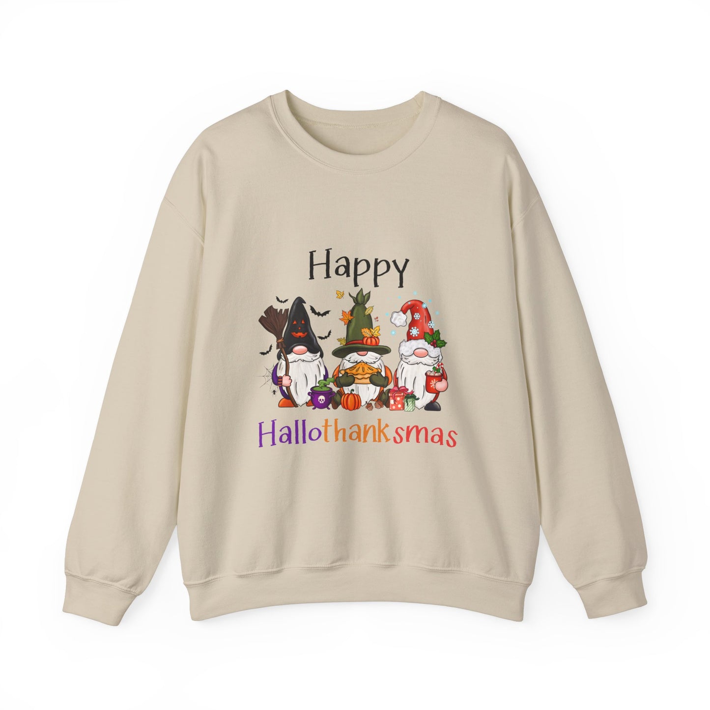 Happy Hallothanksmas Sweatshirt gnome Halloween sweater Gift For her for him Christmas Sweatshirt Cute Halloween Sweater HalloweenSweatshirt