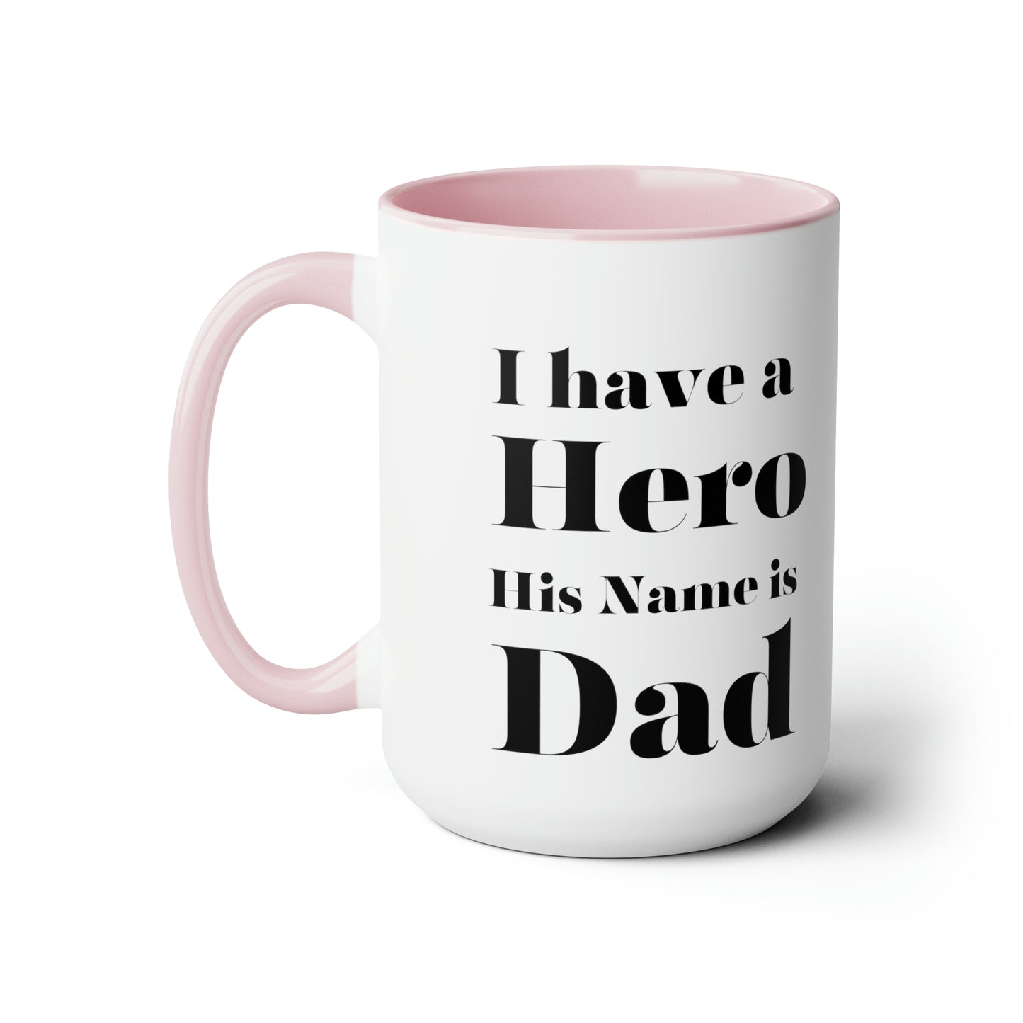 Hero dad mug love you dad Valentine's Day mug sister gift Coffee Mug pregnancy reveal gift heart mug gift for her Mug wife Coffee tea 15oz