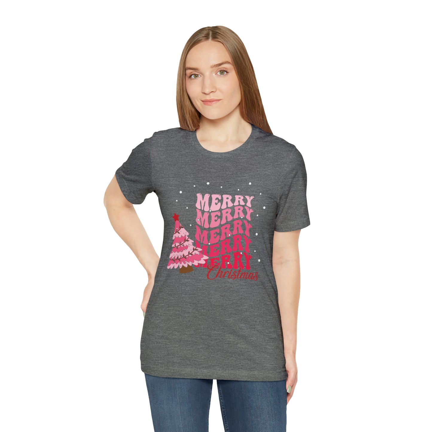 Festive AF shirt Pink Merry Bright Christmas Tshirt for Women Christmas Shirt Sweater Holiday Christmas gift for her gift for him unisex