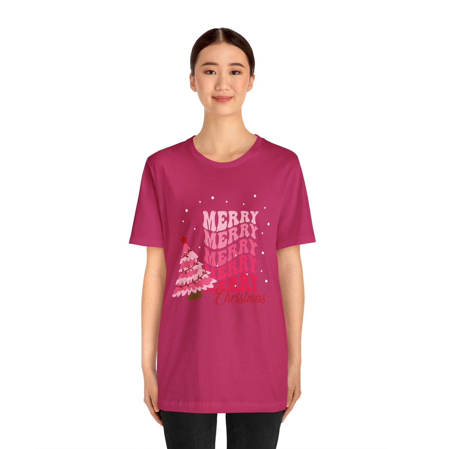 Festive AF shirt Pink Merry Bright Christmas Tshirt for Women Christmas Shirt Sweater Holiday Christmas gift for her gift for him unisex