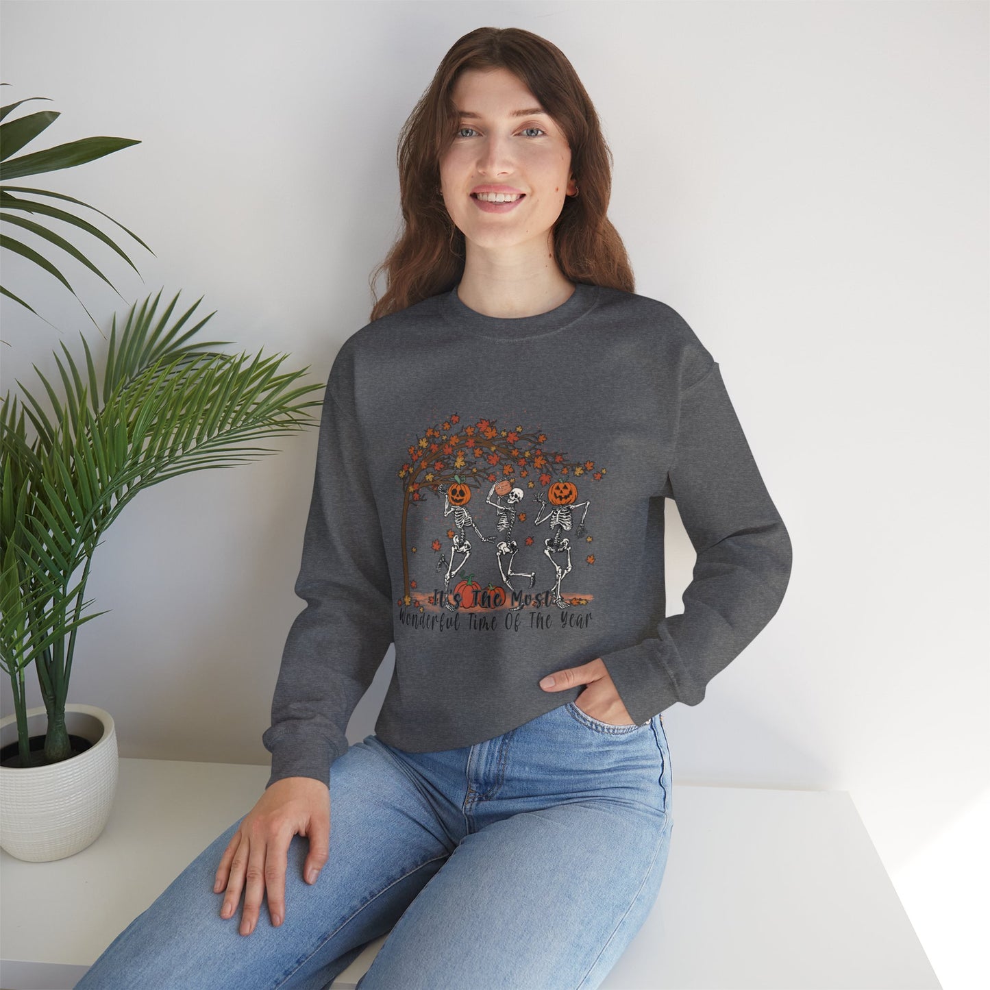 Halloween sweatshirt skeleton fall vibes Its the most wonderful time of the year sweater funny Halloween sweater fall Shirt best friend gift
