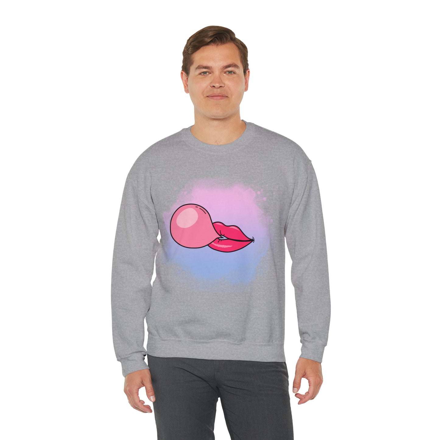 Bubble Gum kiss sweatshirt, Summer Bubblegum shirt, Birthday gift for her,Galantine travel sweatshirt,Unisex Heavy Blend Crewneck Sweatshirt