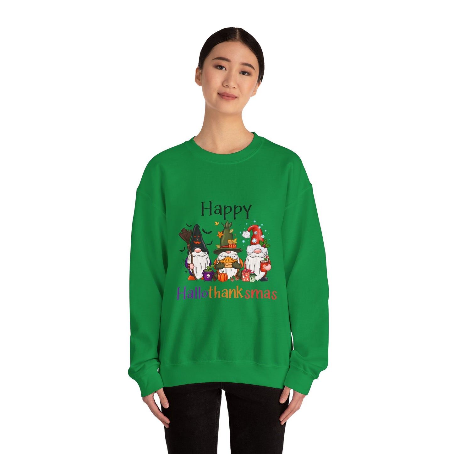 Happy Hallothanksmas Sweatshirt gnome Halloween sweater Gift For her for him Christmas Sweatshirt Cute Halloween Sweater HalloweenSweatshirt