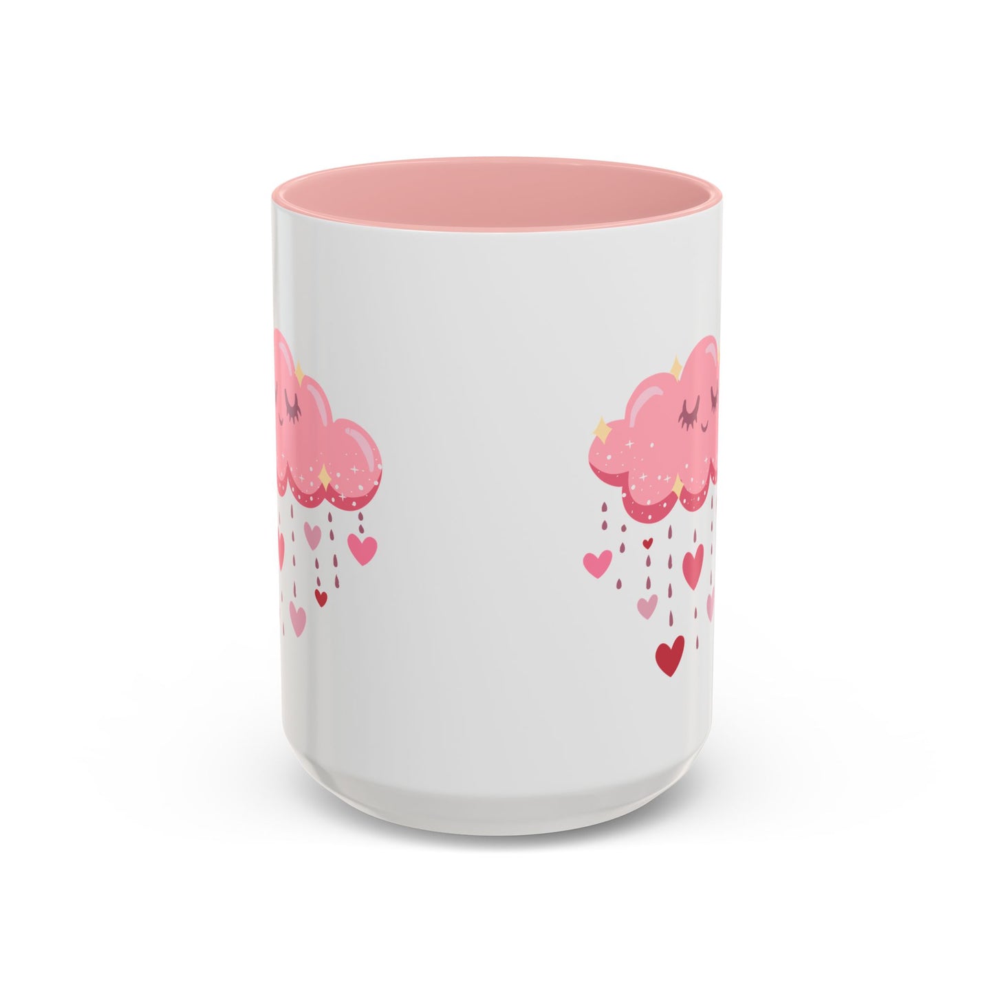 Happy pink cloud mug pink hearts mug Valentines day mug Galantines day Bestie giftforher gift tea Mug Coffee Gift for Mom vday gift girlboss