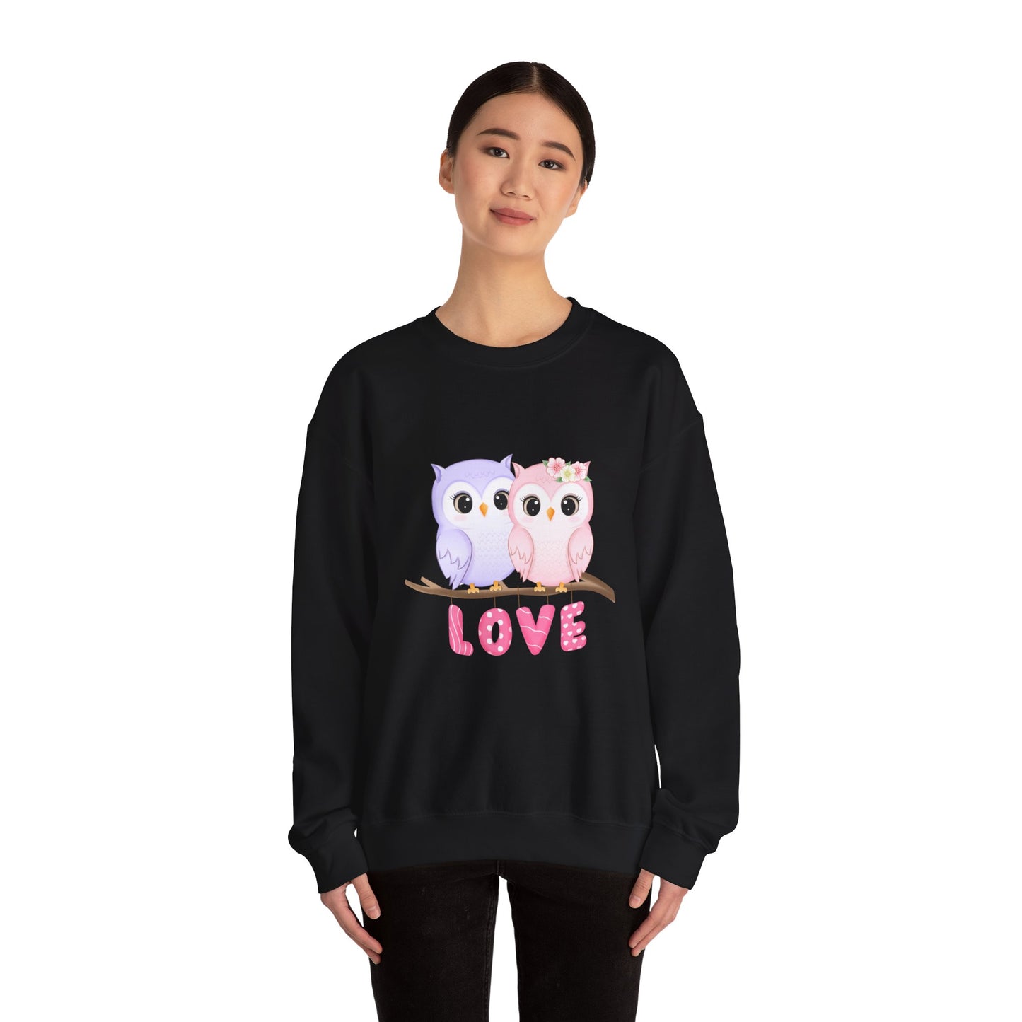 Owl Love sweater valentines Day sweatshirt valentines day shirt best friend gift for her Unisex owl sweater Love shirt unique holiday gift