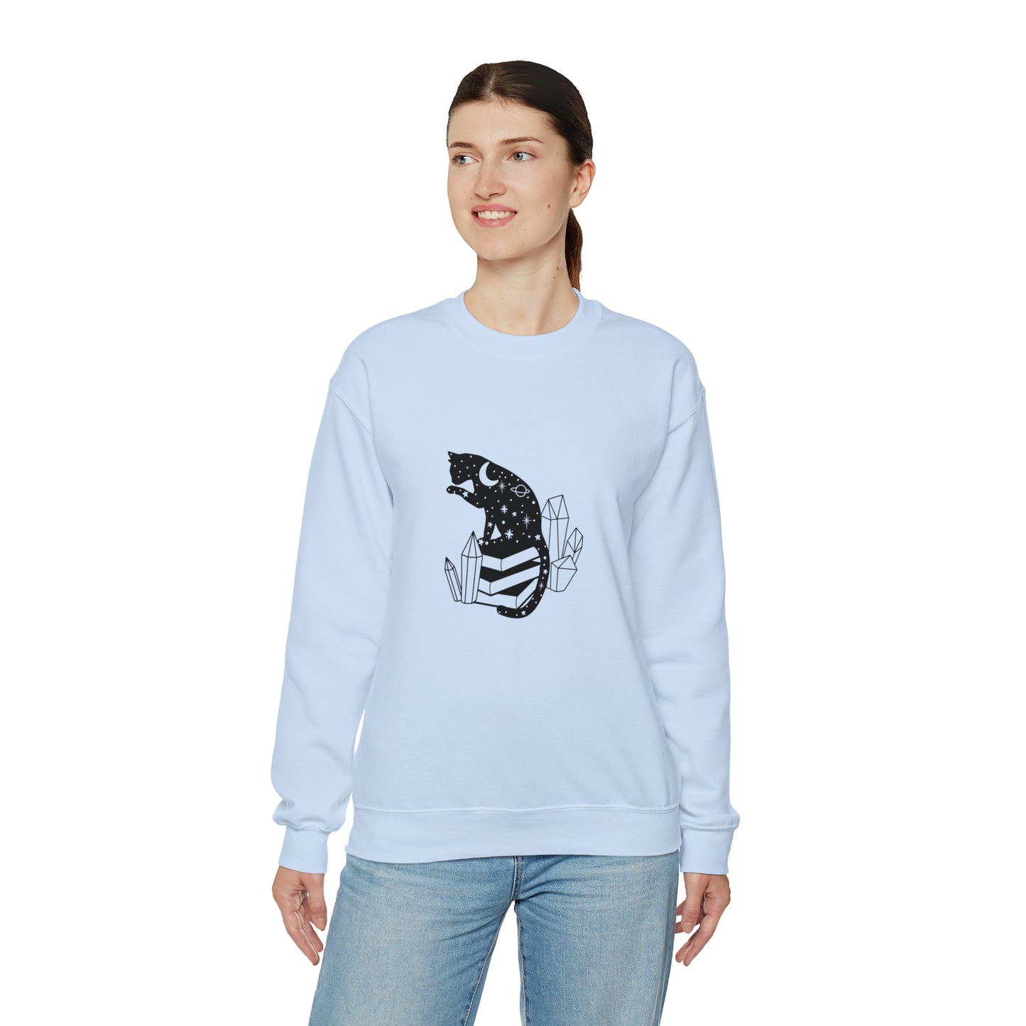 Cat lover Sweatshirt book lover sweater Crystal lover Shirt Halloween Cat Sweatshirt Gift for Cat Lover Gift for Cat Mom Gift moon