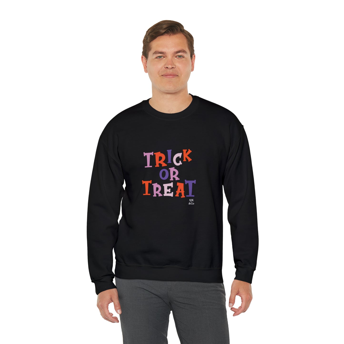 Trick or Treat Funny Halloween Sweatshirt Funny Halloween Horror Shirt Halloween Women's Sweatshirt Funny Halloween Tee Unisex gift pastel