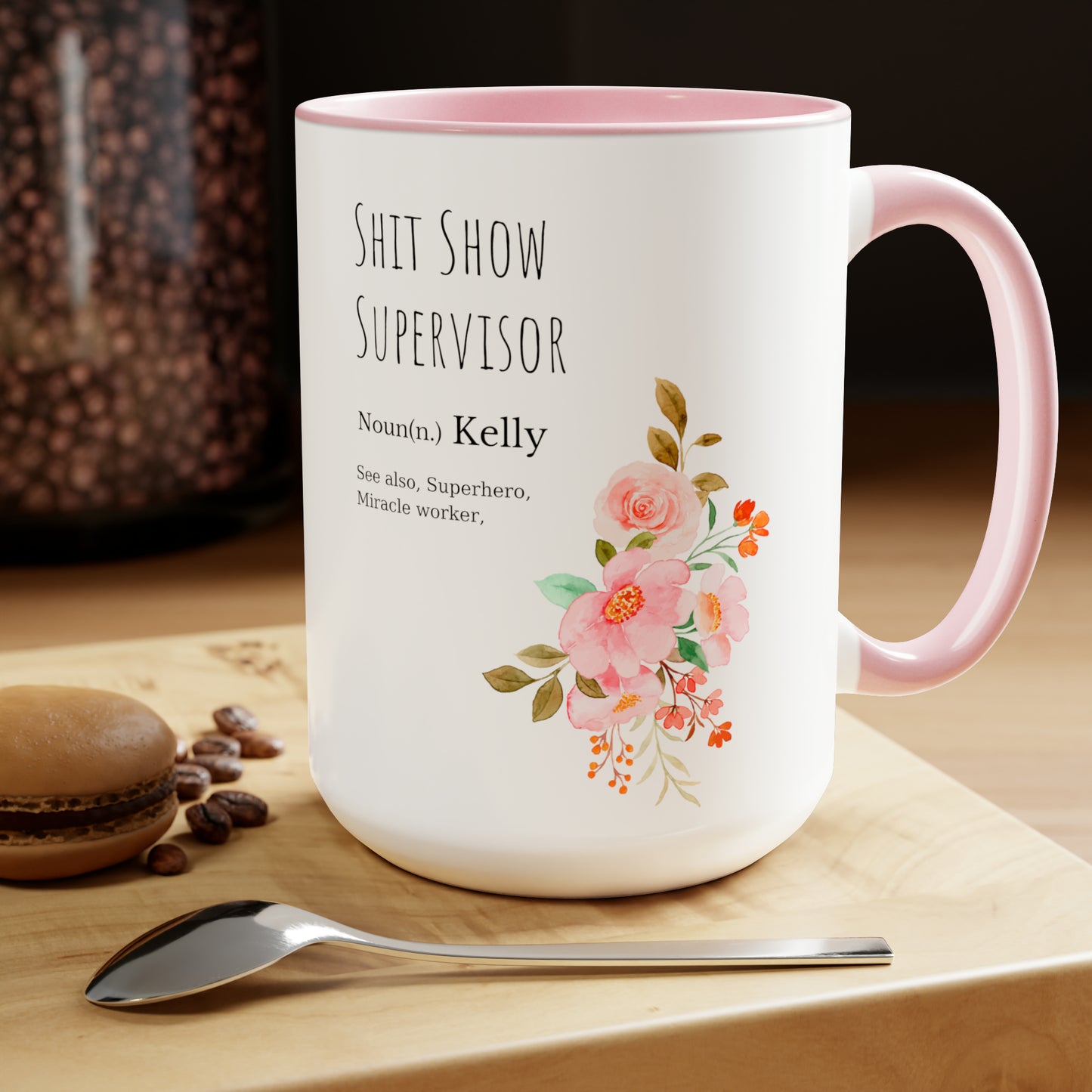 Shit Show Supervisor mug Coffee Mug coworker gift mug Floral mug gift for her Mug funny gift for wife Coffee Mugs tea Christmas gift 15oz